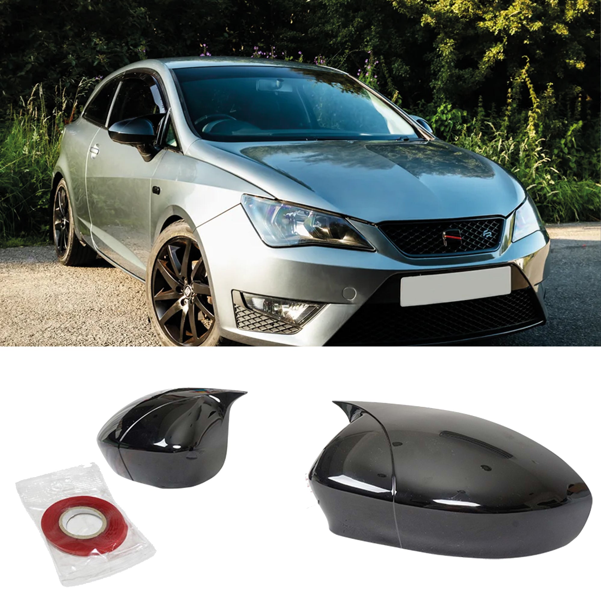 Mirror Cover for Seat Ibiza MK4 2008-2017 Batman Model