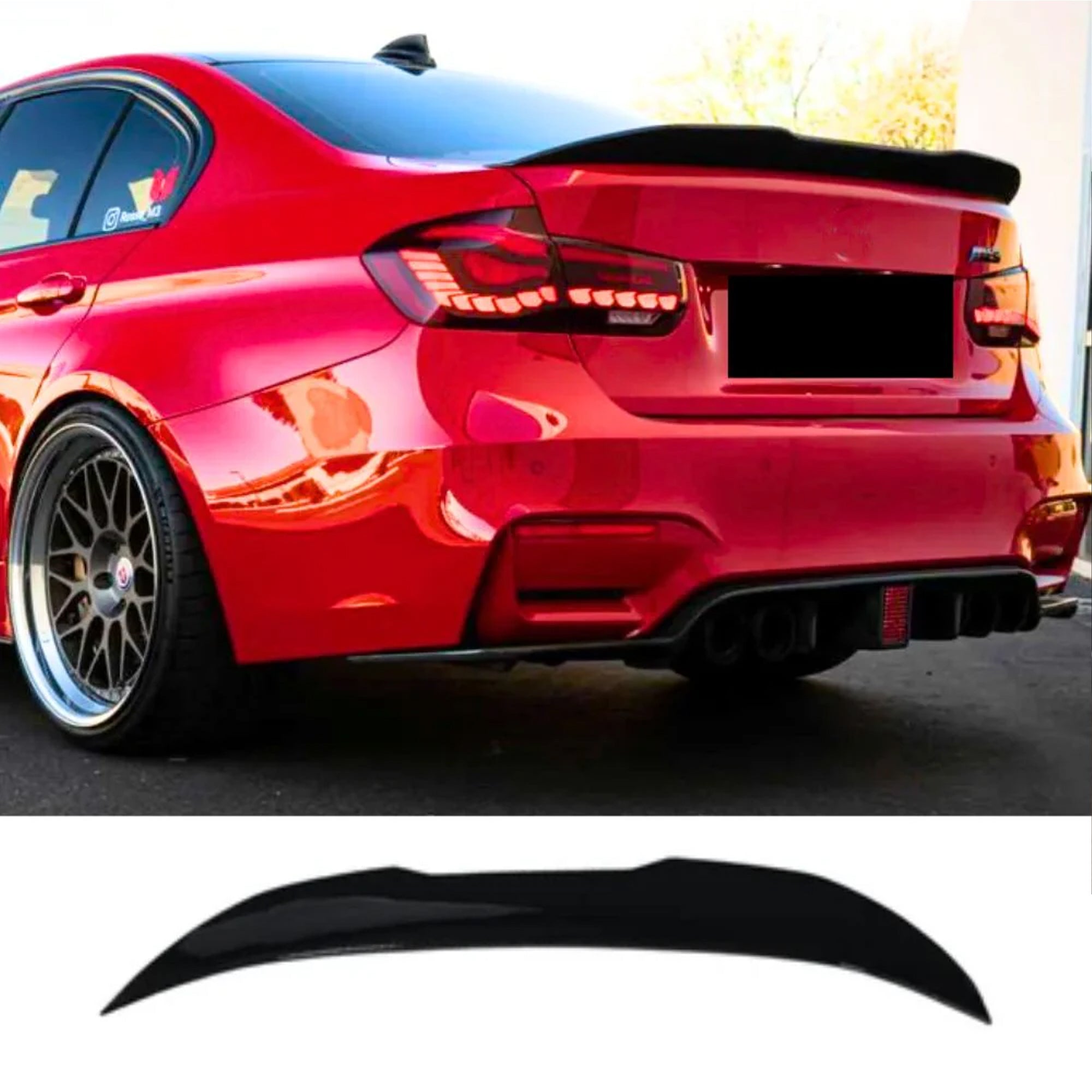 Rear Spoiler For BMW F30 F80 3 Series PSM 2012-2018 Piano Black ABS Plastic