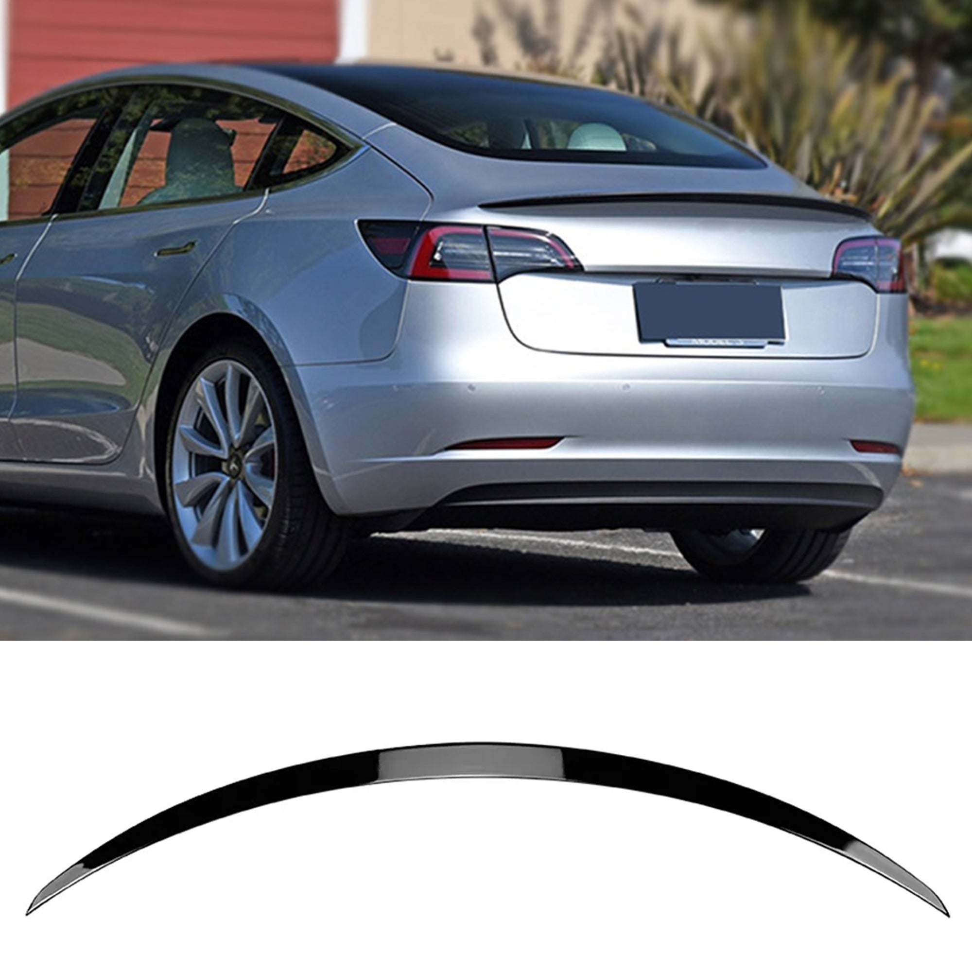 Rear Trunk Spoiler For Tesla Model 3 2016+ Spoiler Piano Black ABS Plastic