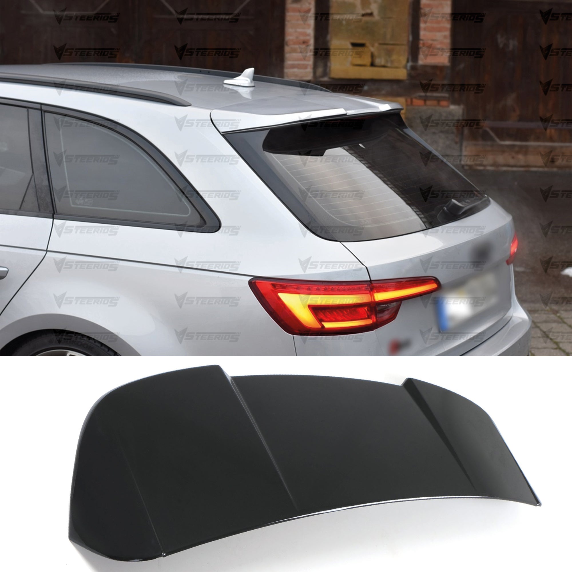 Rear Roof Spoiler For Audi A4 B9 2017-2021 Avant Style Piano Black ABS Plastic