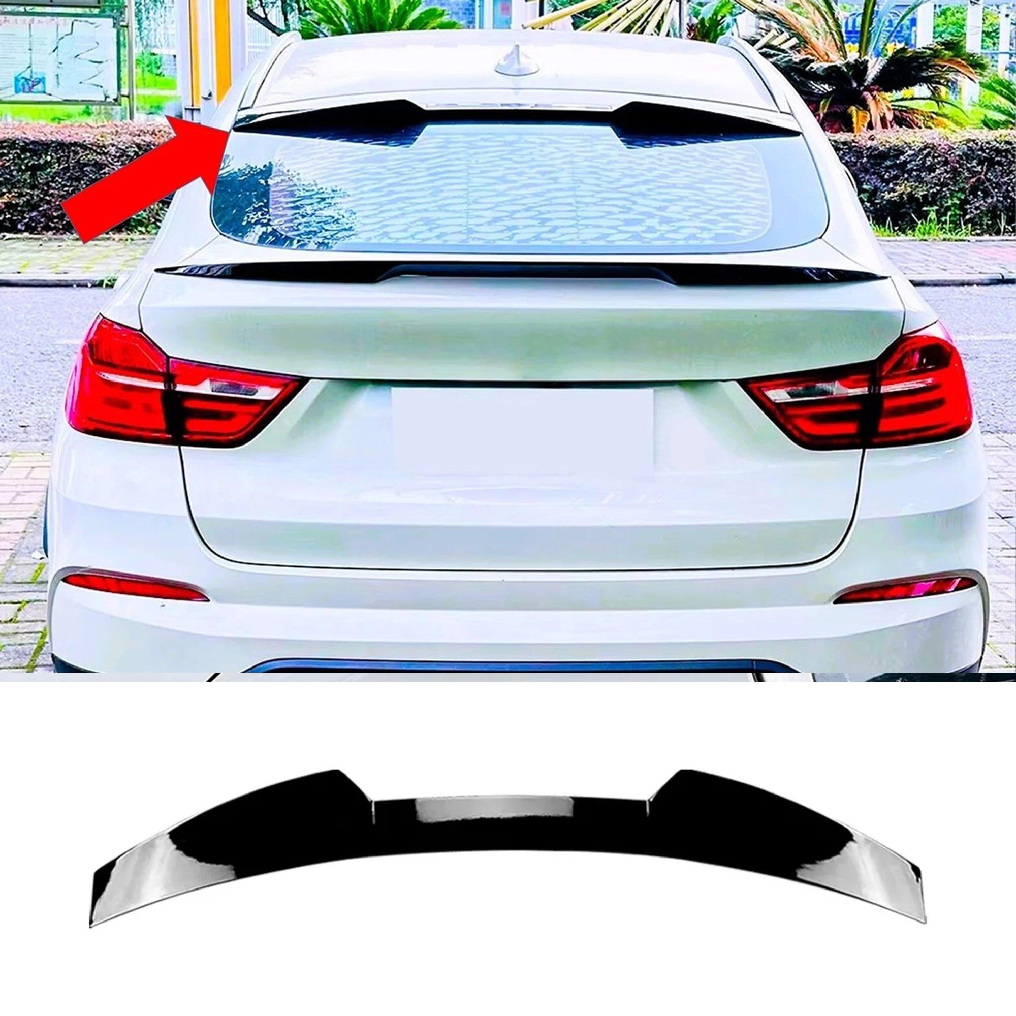 Rear Roof Spoiler For BMW X4 F26 2014-2017 M4 Style Spoiler Piano Black ABS Plastic