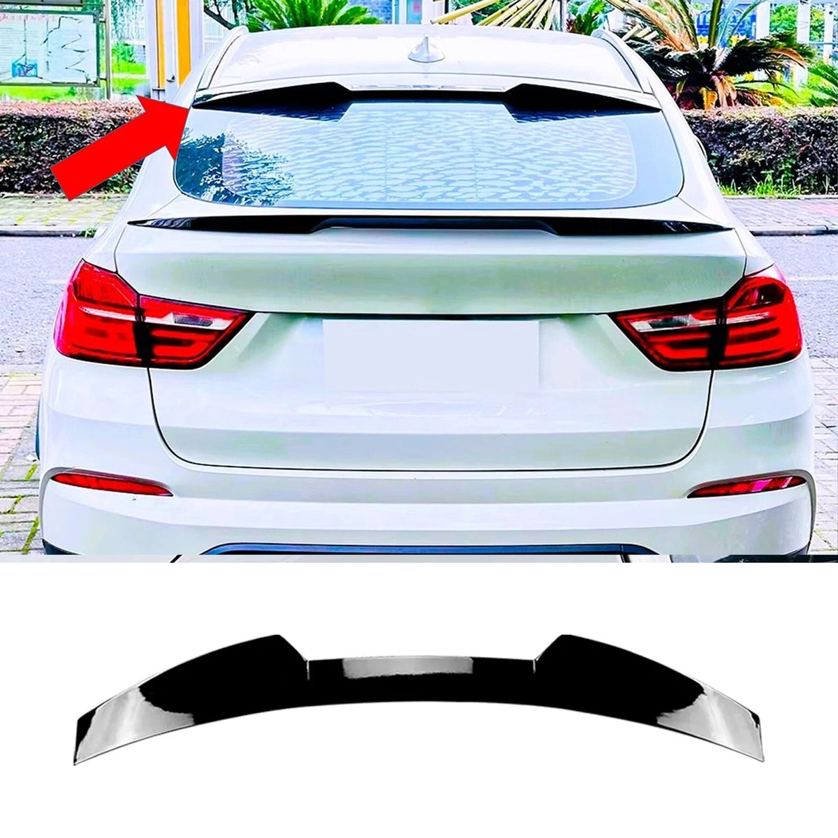 Rear Roof Spoiler For BMW X4 F26 2014-2017 M4 Style Spoiler Piano Black ABS Plastic