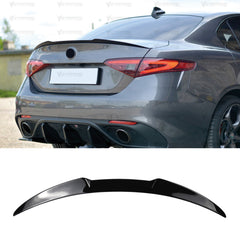 Rear Trunk Spoiler For Alfa Romeo Giulia 2015-2023 Spoiler Piano Black ABS Plastic