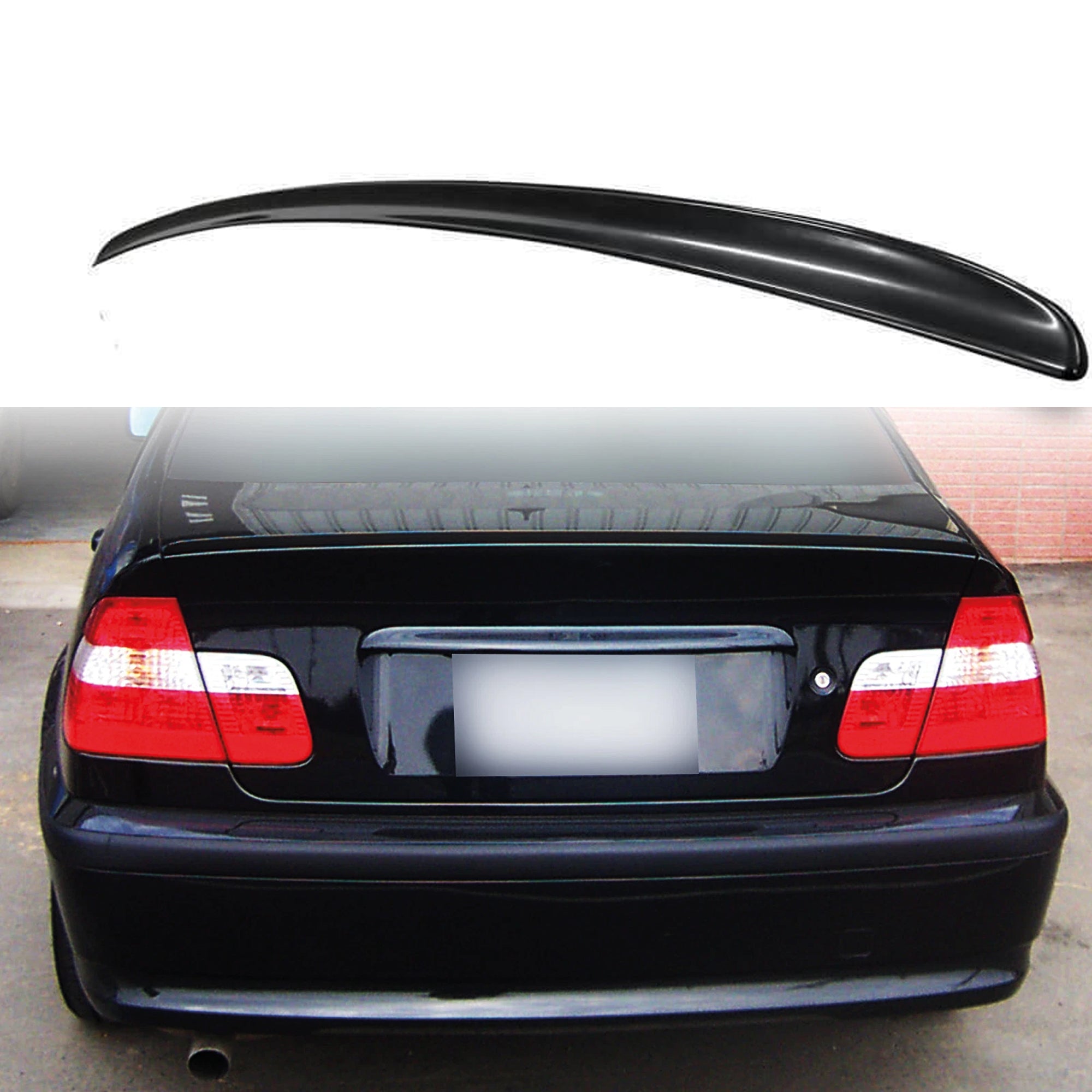 Rear Spoiler For BMW E46 MP 1997-2006 4 Doors Piano Black ABS Plastic