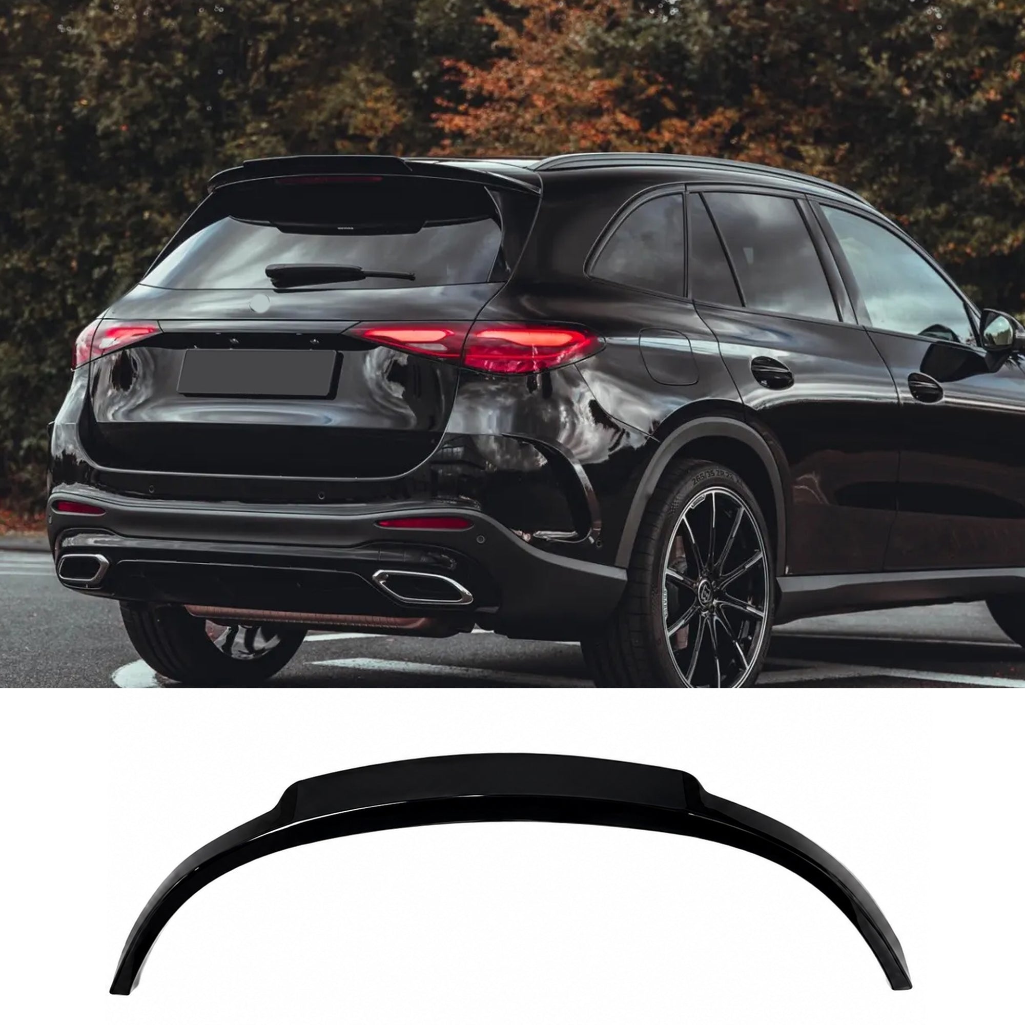 Rear Roof Spoiler For Mercedes GLCx254 2023+ Br Style Spoiler Piano Black ABS Plastic