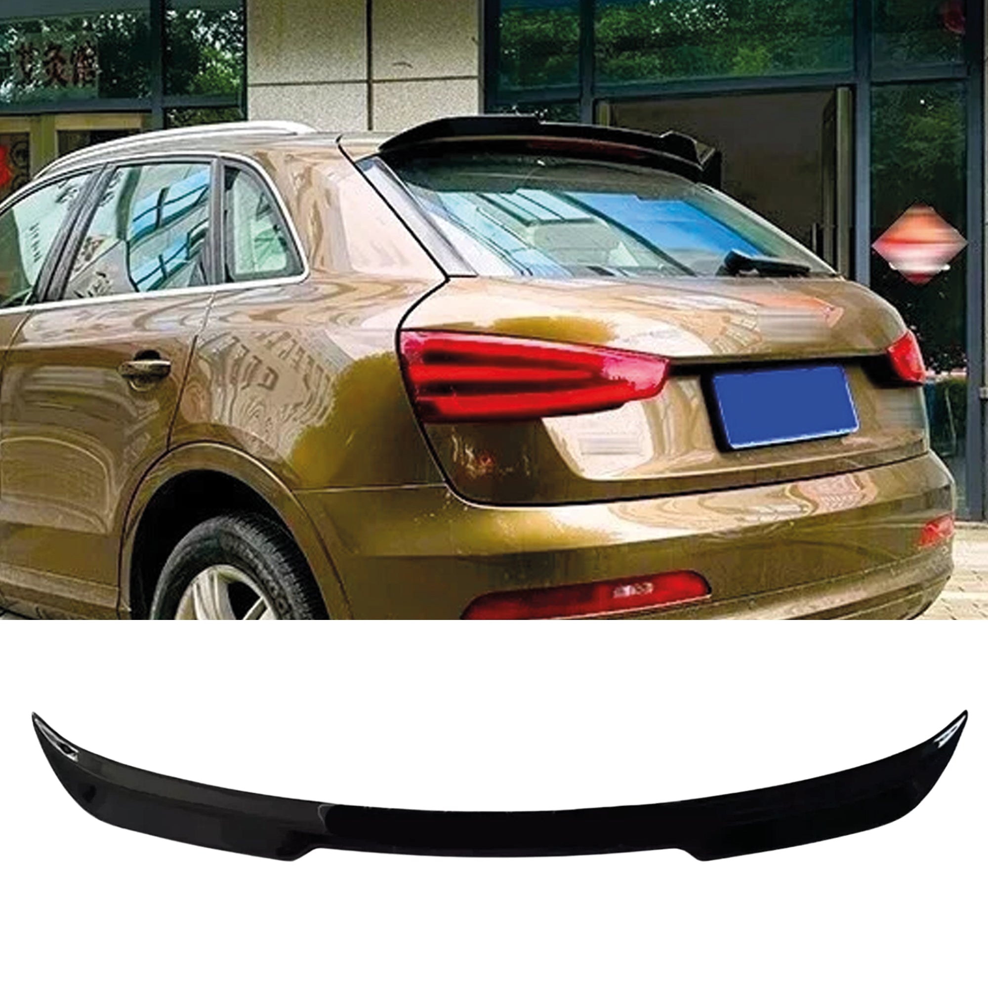 Rear Roof Spoiler For Audi Q3 Cap MX 2012-2018 Spoiler Piano Black ABS Plastic