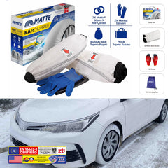 Car Tire Snow Socks 2pcs | MATTE | Winter Super-X Series Auto Car Tire Anti Patinage Snow Socks White Wheel | Textile Snow Chain Alternative for Safe Driving on Snowy or Icy Roads