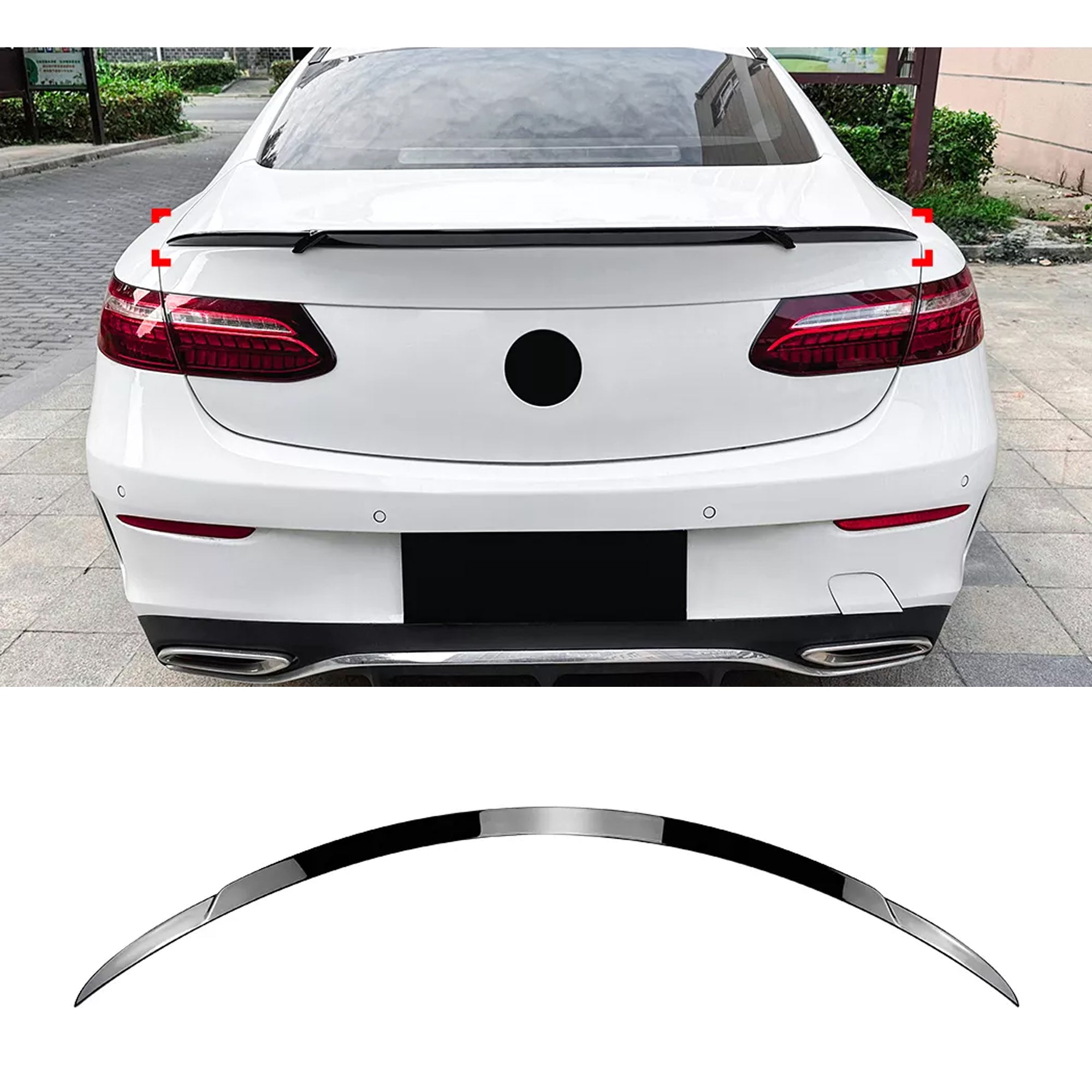 Rear Trunk Spoiler For Mercedes Benz E Class E Coupe C238 2016-2023 Br Style Spoiler Piano Black ABS Plastic