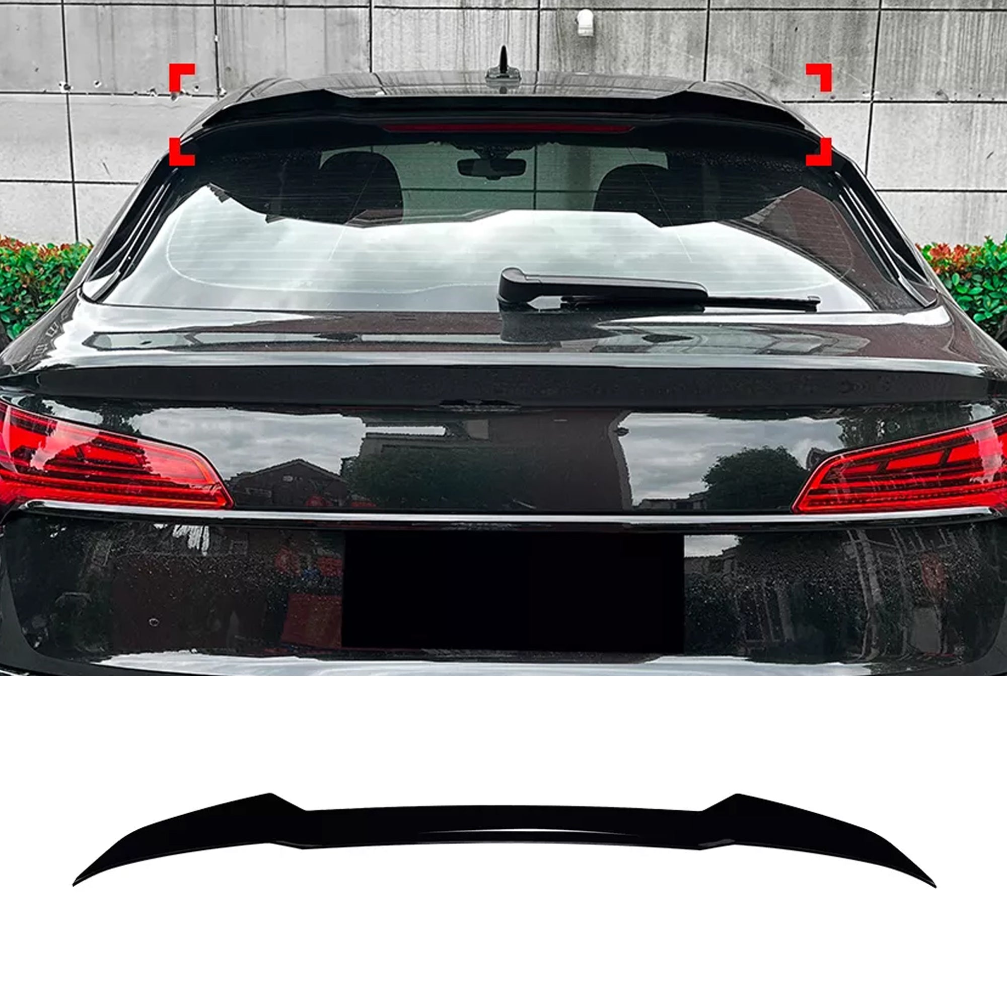 Rear Roof Spoiler For Audi Q5 FY Sportback 2021+ Spoiler Piano Black ABS Plastic