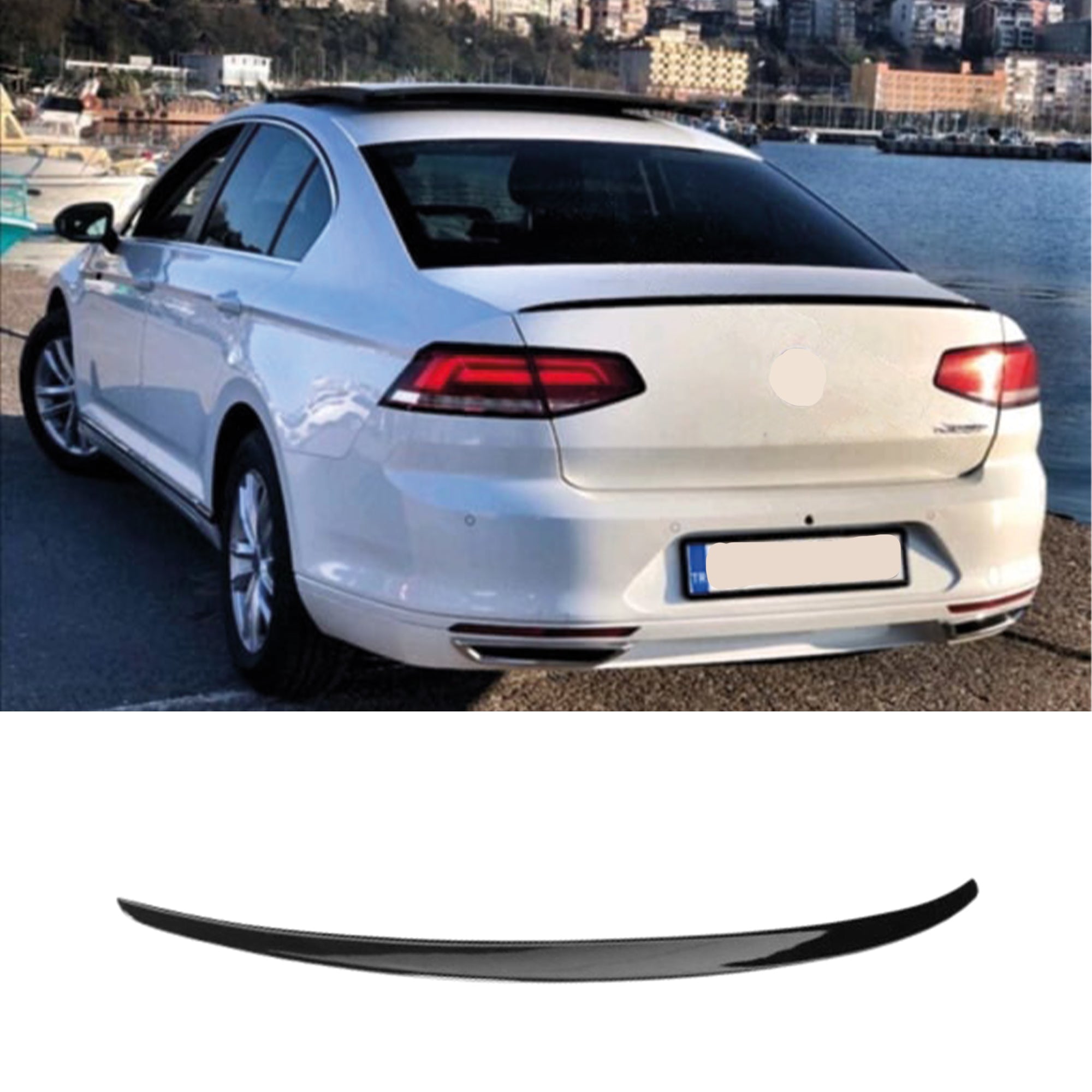 Rear Spoiler For VW Volkswagen Passat B8 2015-2022 Piano Black ABS Plastic