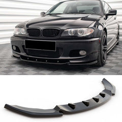 Front Bumper Lip Splitter for BMW 3 Series E46 Coupe 2003-2006 M Sport Technic V2, ABS Plastic Piano Black Vacuum Car Tuning Body Part Body Kit