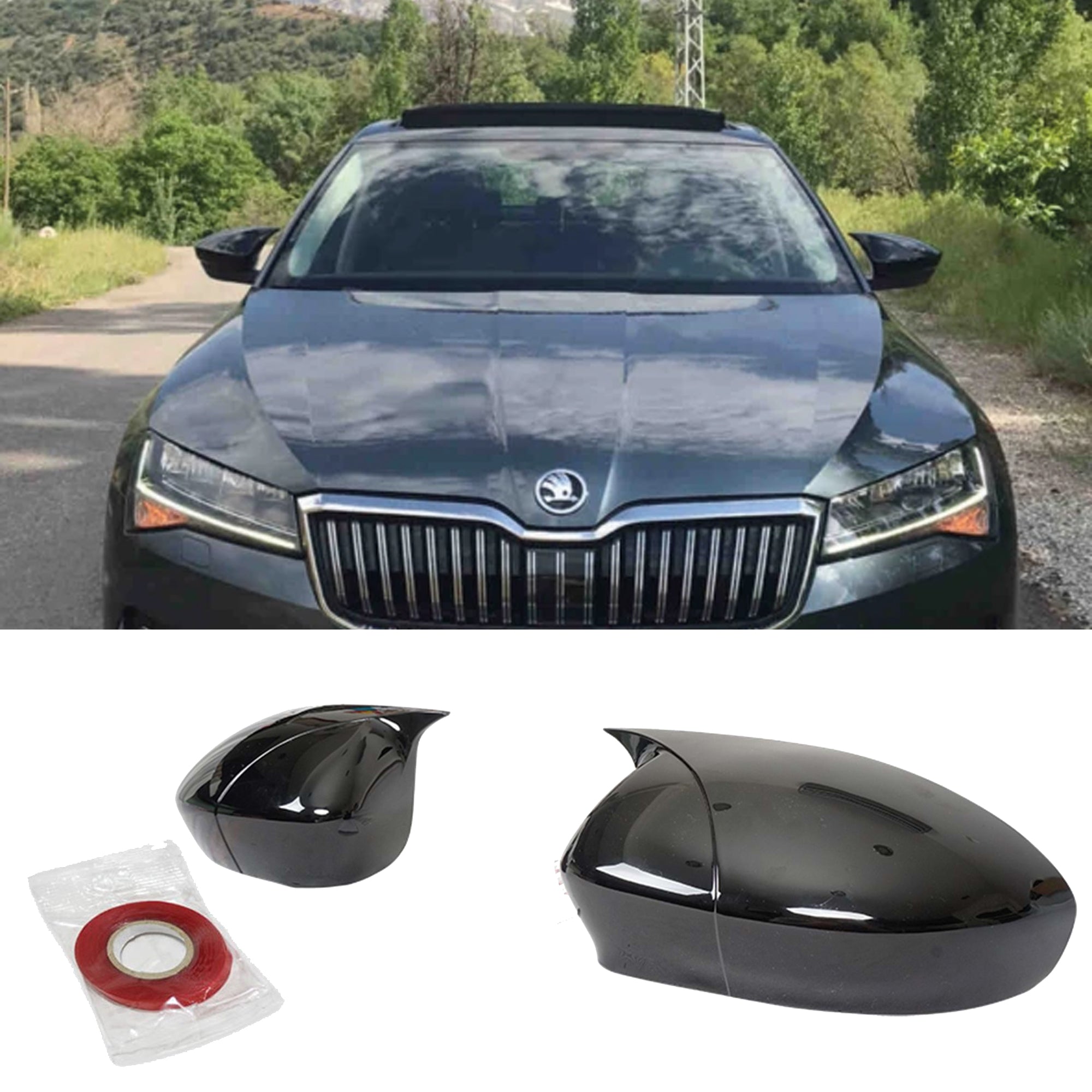 Mirror Cover for Skoda SuperB MK3 2015-2021 Batman Model