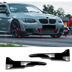 Front Bumper FLAP Wrap for BMW 3 Series E92 E93 Pre-Facelift 2004-2008 M-Tech, 2pcs FLAP Canards Lip Splitter Corner Trim Cover Adjustable Tuning Body Part Body Kit
