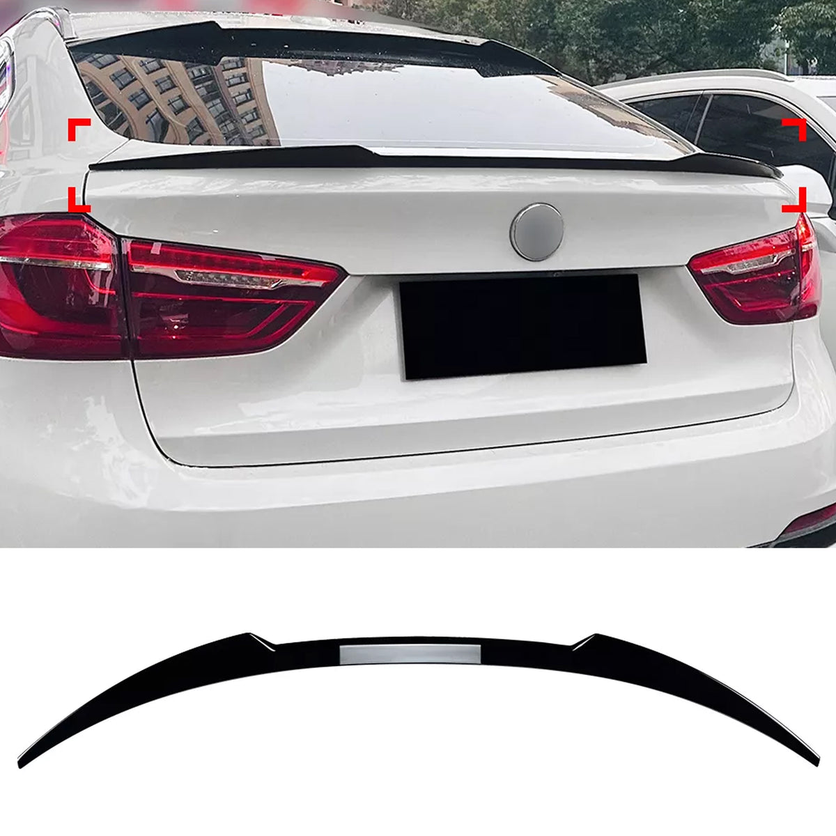 Rear Trunk Spoiler For BMW X6 F16 2014-2019 M4 Style Spoiler Piano Black ABS Plastic