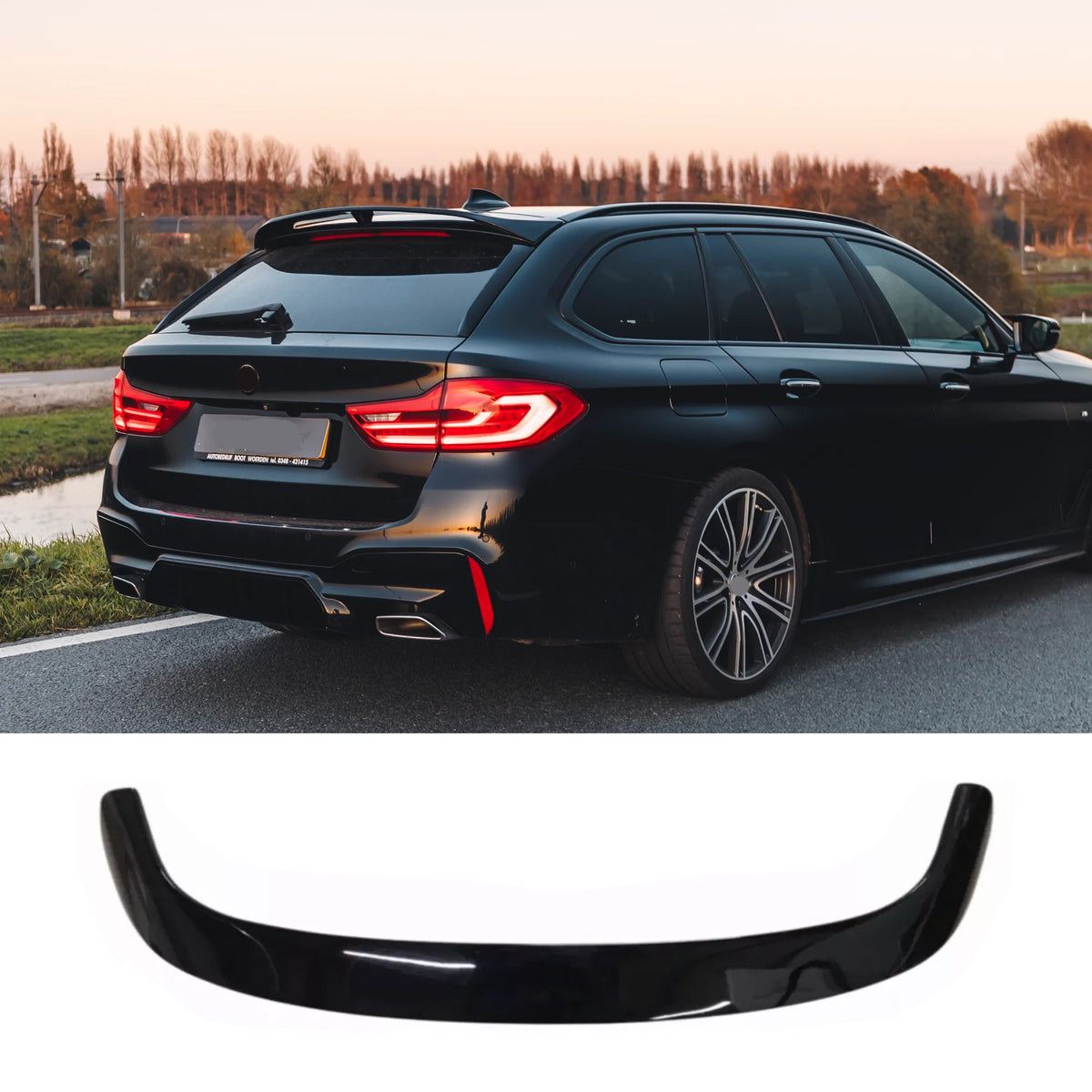 Rear Roof Spoiler For BMW 5 Series G31 2017-2023 ROOF Spoiler Piano Black ABS Plastic