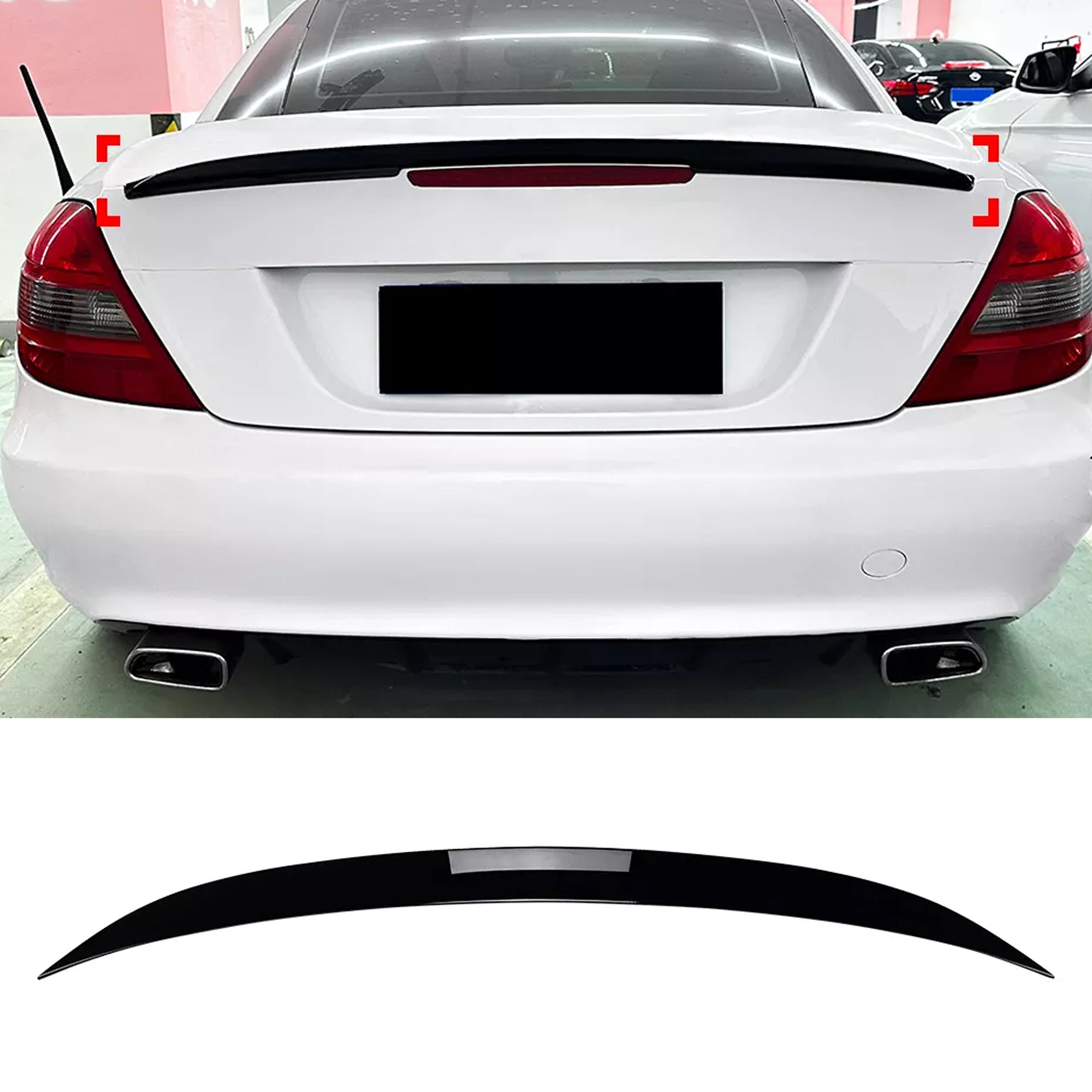 Rear Trunk Spoiler For Mercedes Benz SLK R171 2005-2010 Spoiler Piano Black ABS Plastic