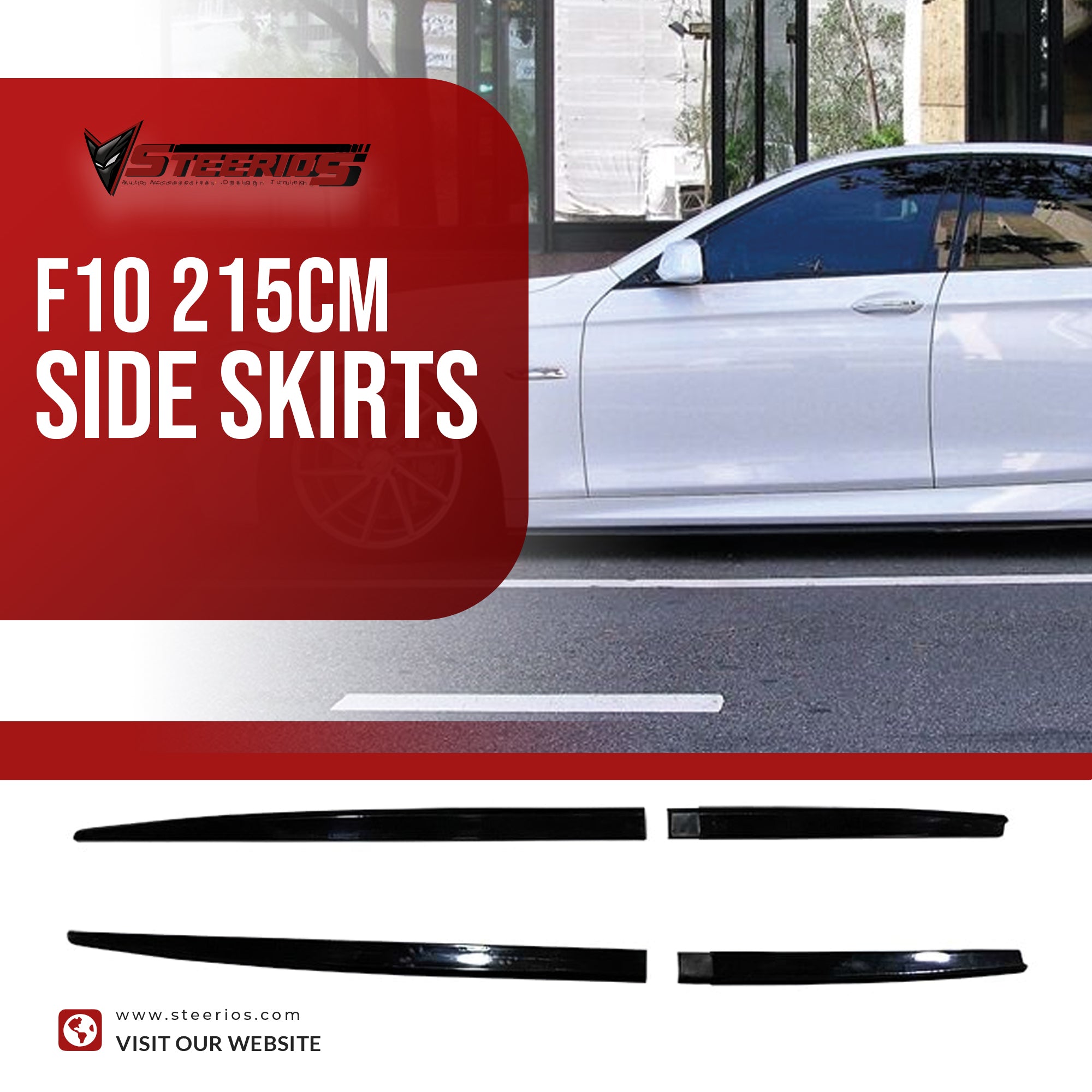 Universal Side Skirts F10 Model 215cm Adjustable All Car