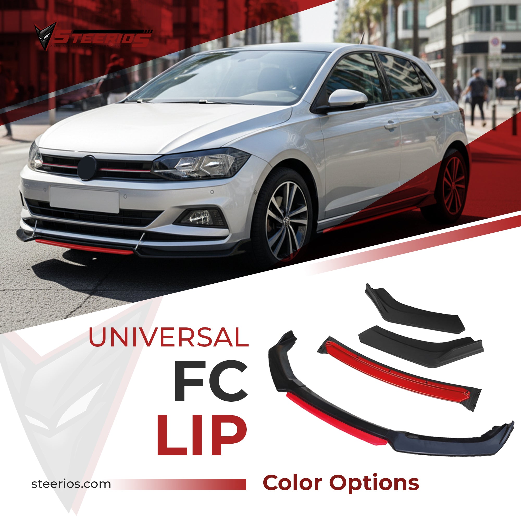 Universal FC Model FC-Type Front Bumper Lip Adjustable All Car