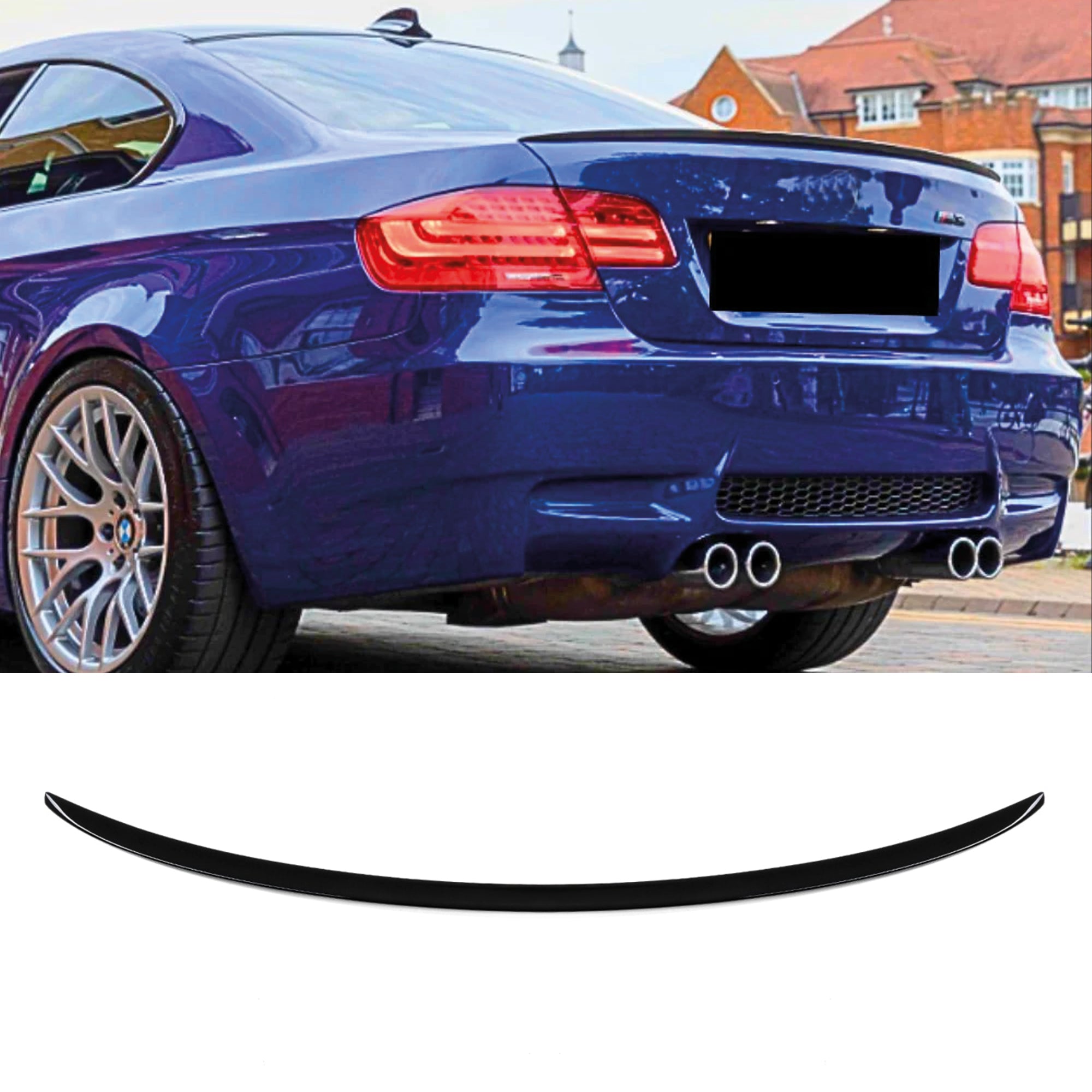 Rear Spoiler For BMW 3 Series E92 Coupe 2006-2013 M3 Style Piano Black ABS Plastic