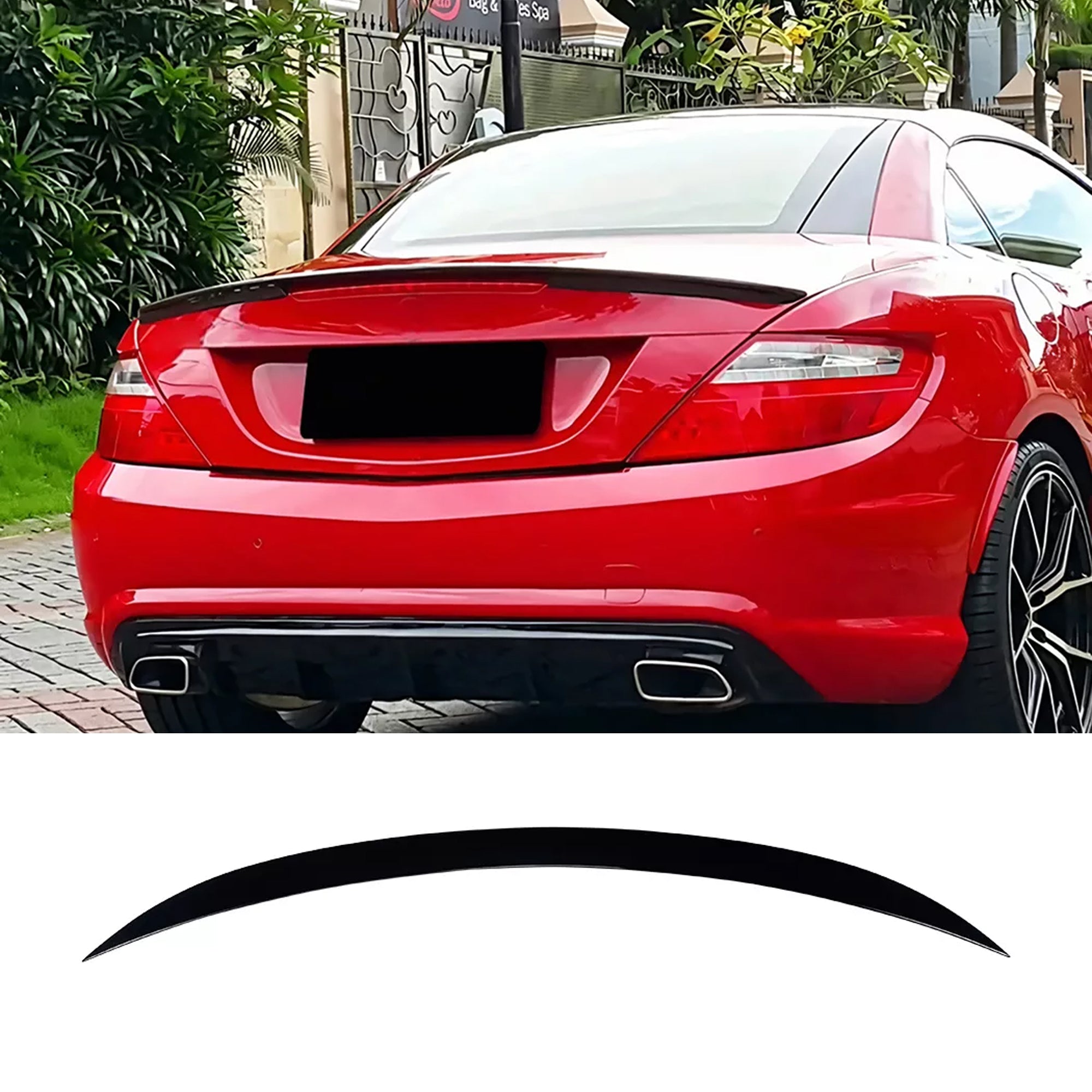Rear Trunk Spoiler For Mercedes Benz SLK SLC R172 2011-2019 Spoiler Piano Black ABS Plastic