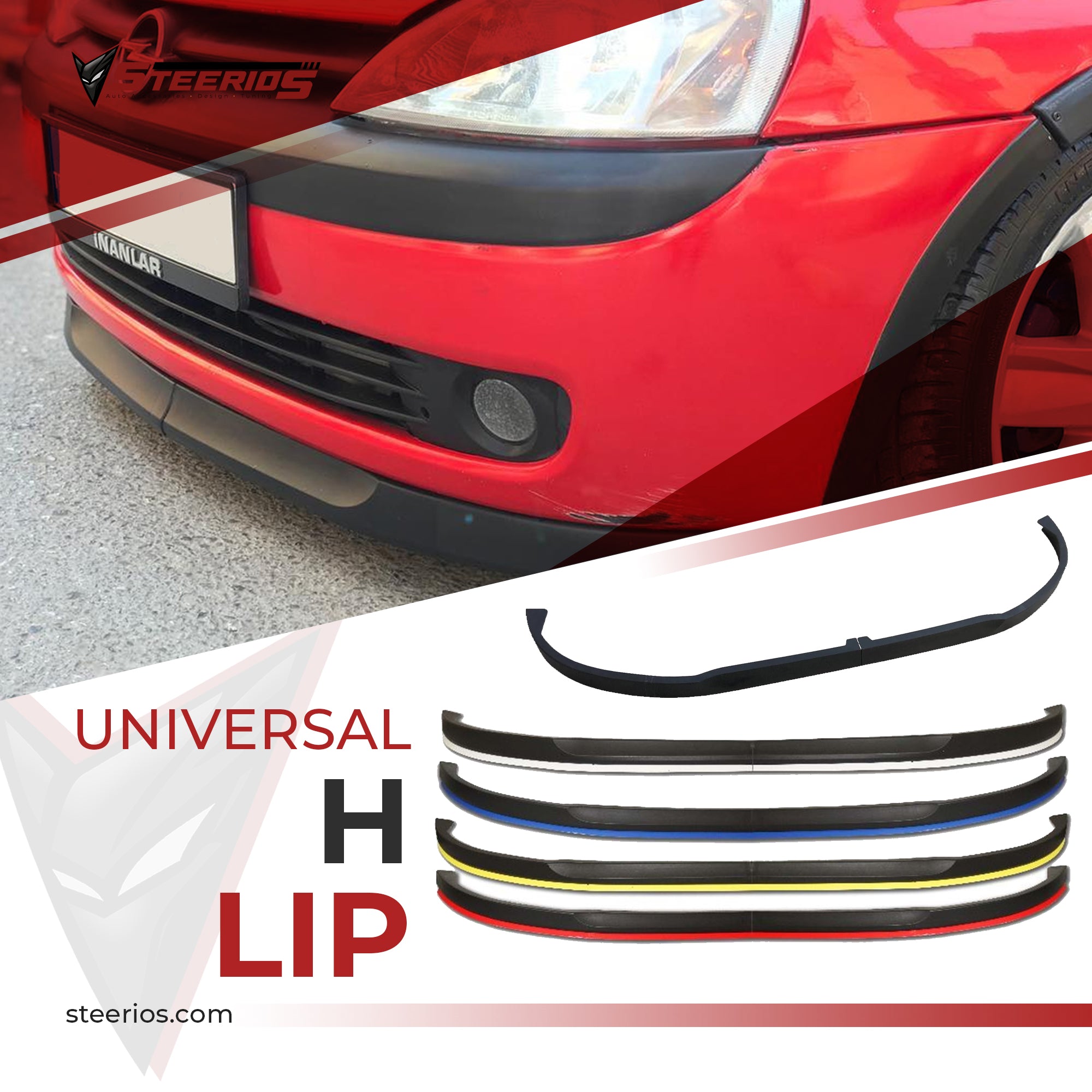 Universal H Model H-Type Front Bumper Lip Adjustable All Car
