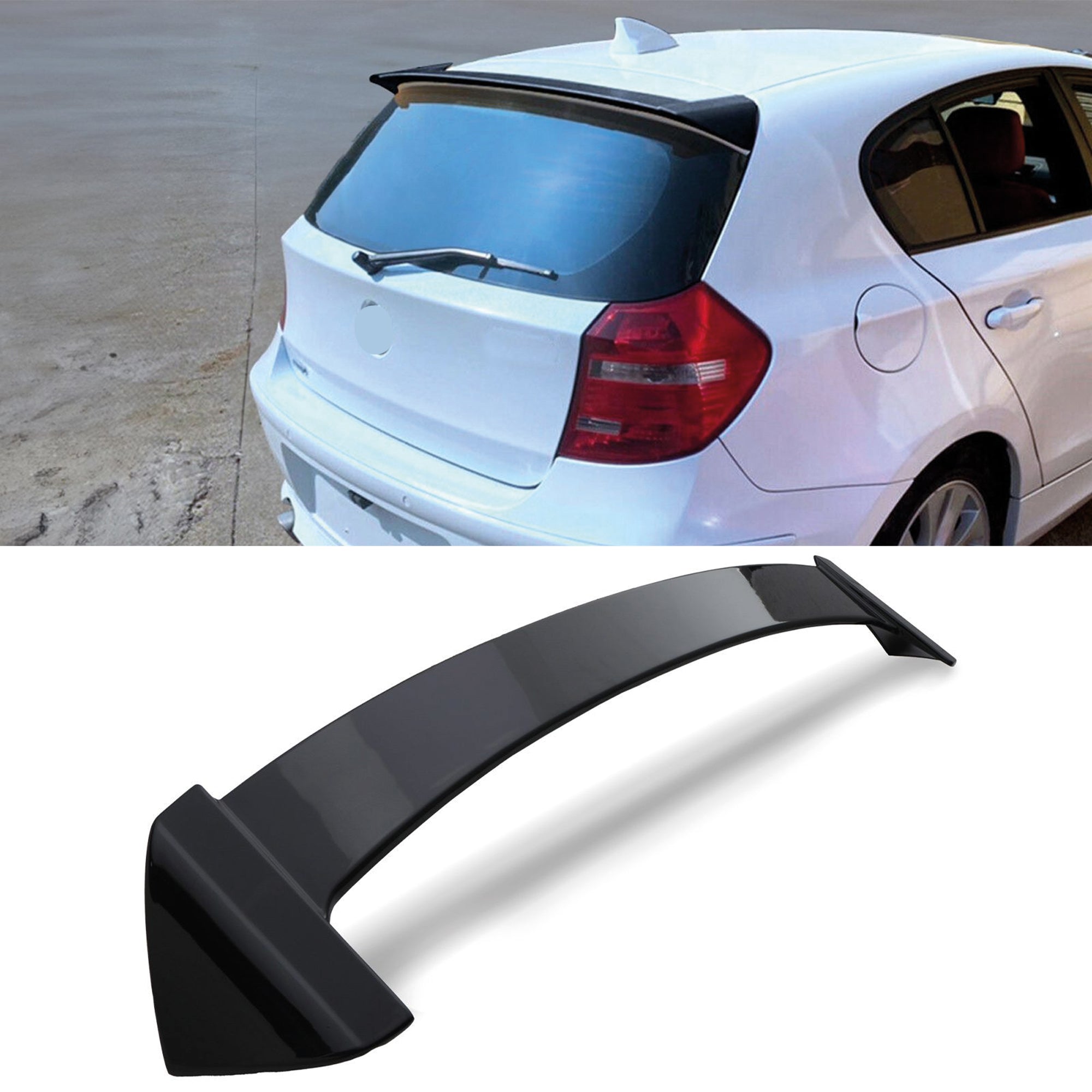 Rear Spoiler For BMW 1 Series E81 E87 2004-2011 118i 120i Piano Black ABS Plastic