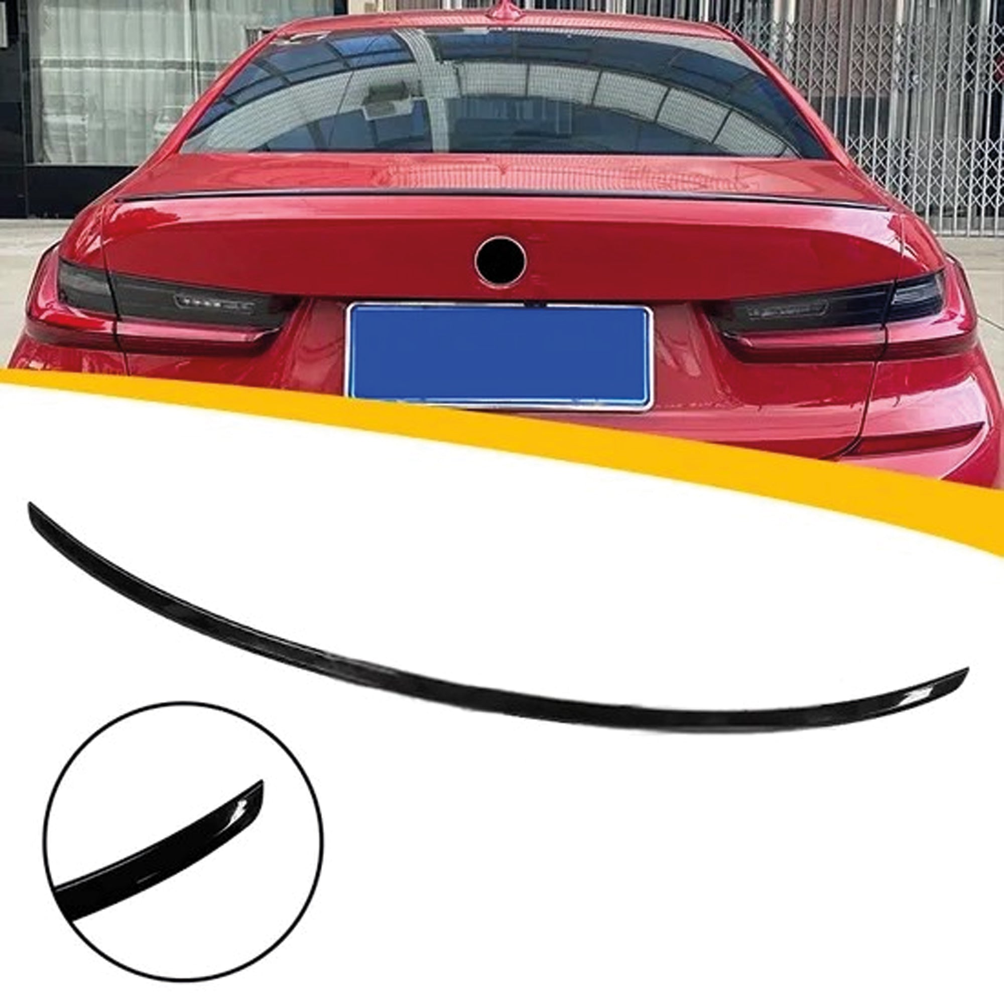 Rear Spoiler For BMW 3 Series G20 2020+ Piano Black ABS Plastic