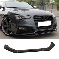 Front Bumper Lip Splitter for AUDİ A5 B8 FL 2012-2016, ABS Plastic Piano Black Vacuum Car Tuning Body Part Body Kit
