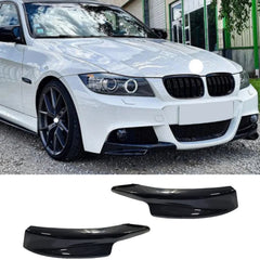 Front Bumper FLAP Wrap for BMW 3 Series E90 LCI 2009-2012 M-Tech M Sport, 2pcs FLAP Canards Lip Splitter Corner Trim Cover Adjustable Tuning Body Part Body Kit