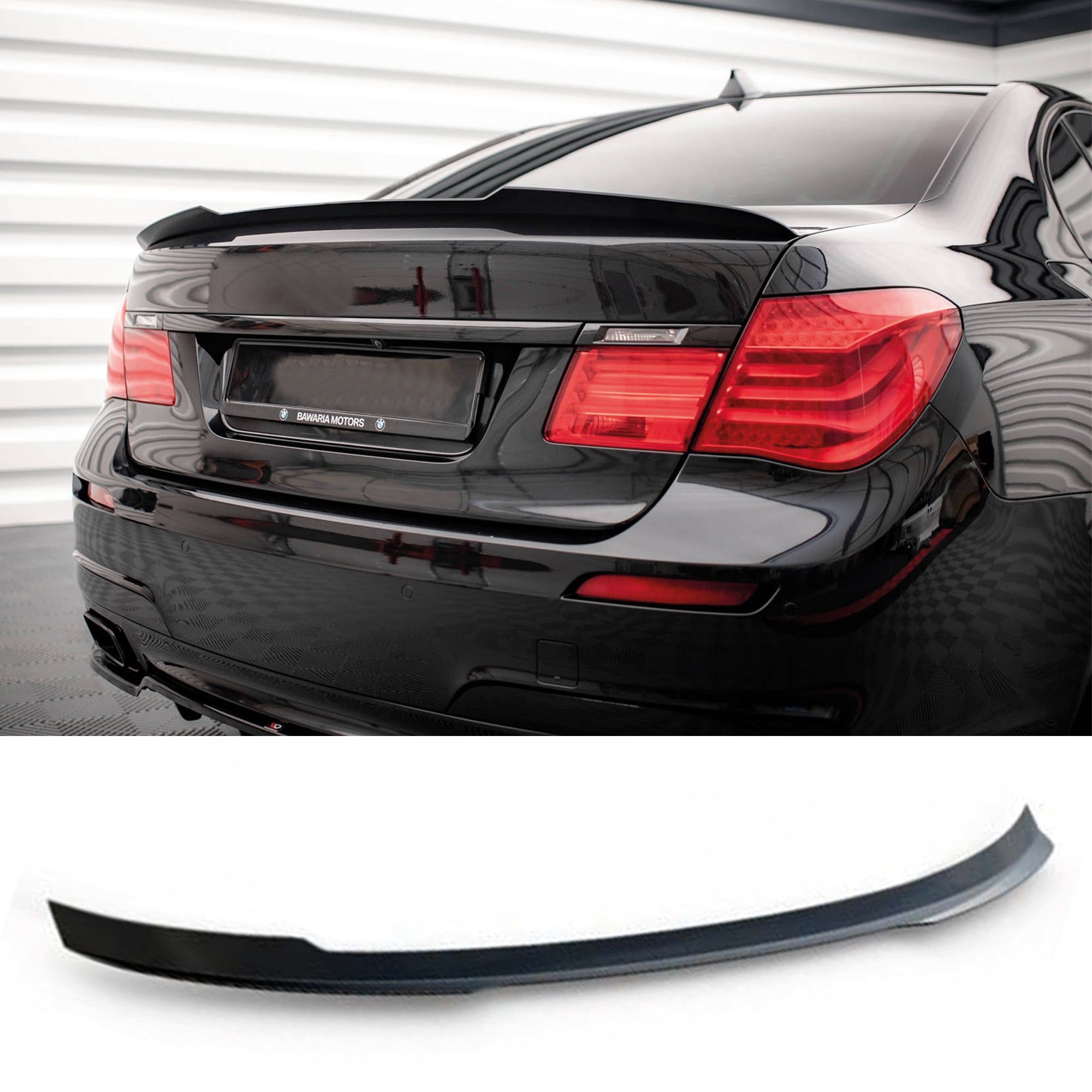 Rear Spoiler For BMW F01 2009-2013 Max Cap Style Trunk Piano Black ABS Plastic