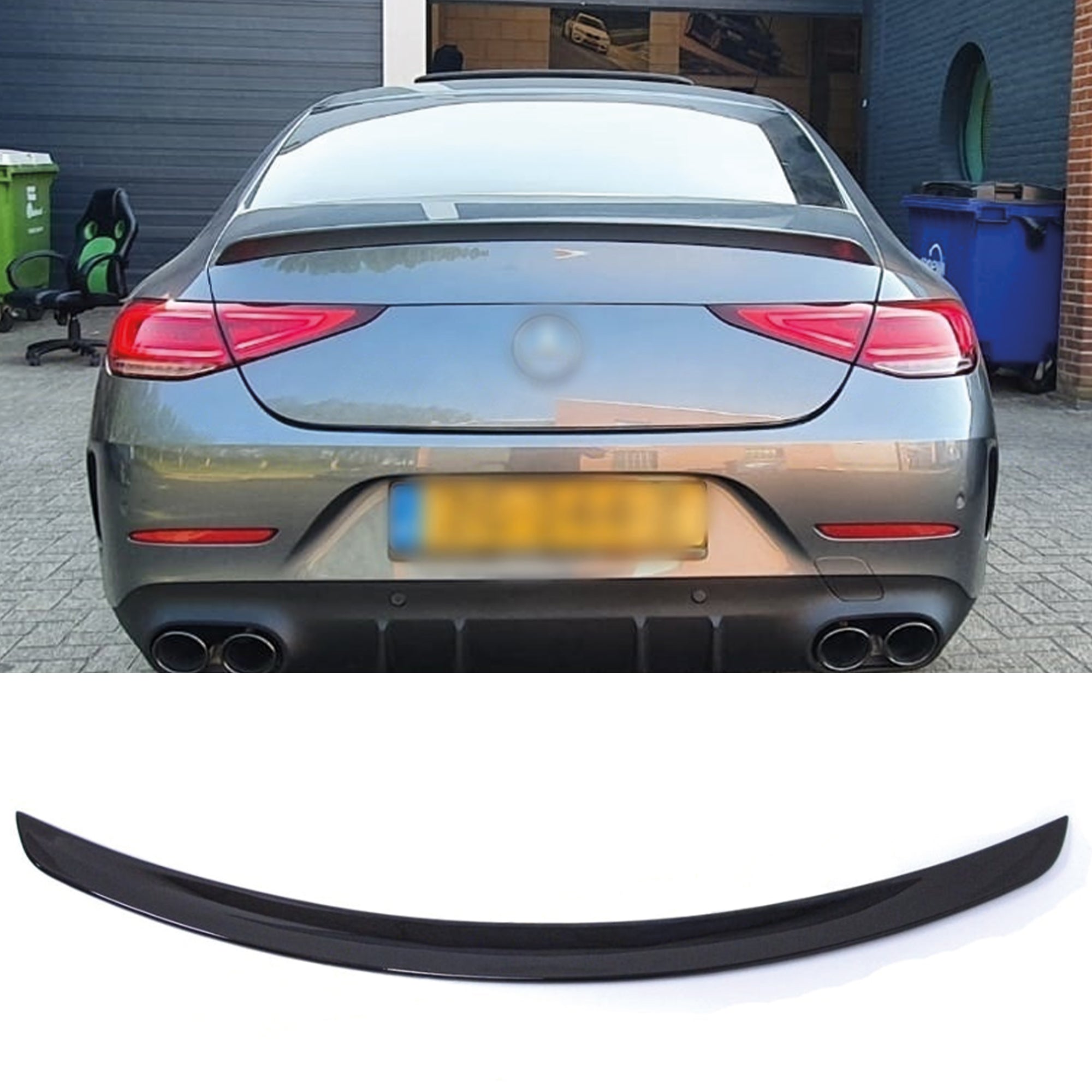 Rear Spoiler For Mercedes C257 CLS 400 500 550 63 Amg Gt 2020 Piano Black ABS Plastic