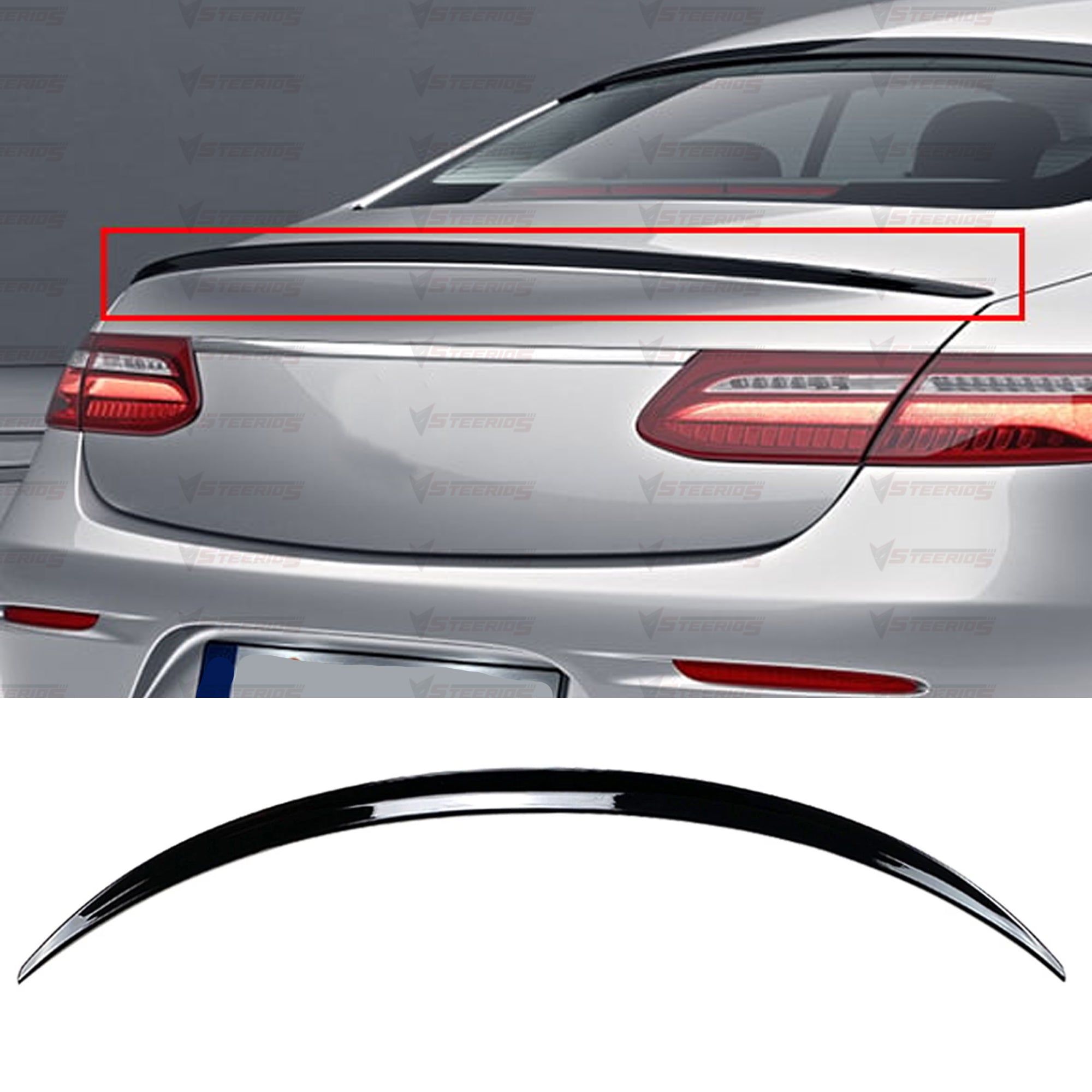 Rear Spoiler For Mercedes E Coupe C238 16-22 E Class AMG Style Piano Black ABS Plastic