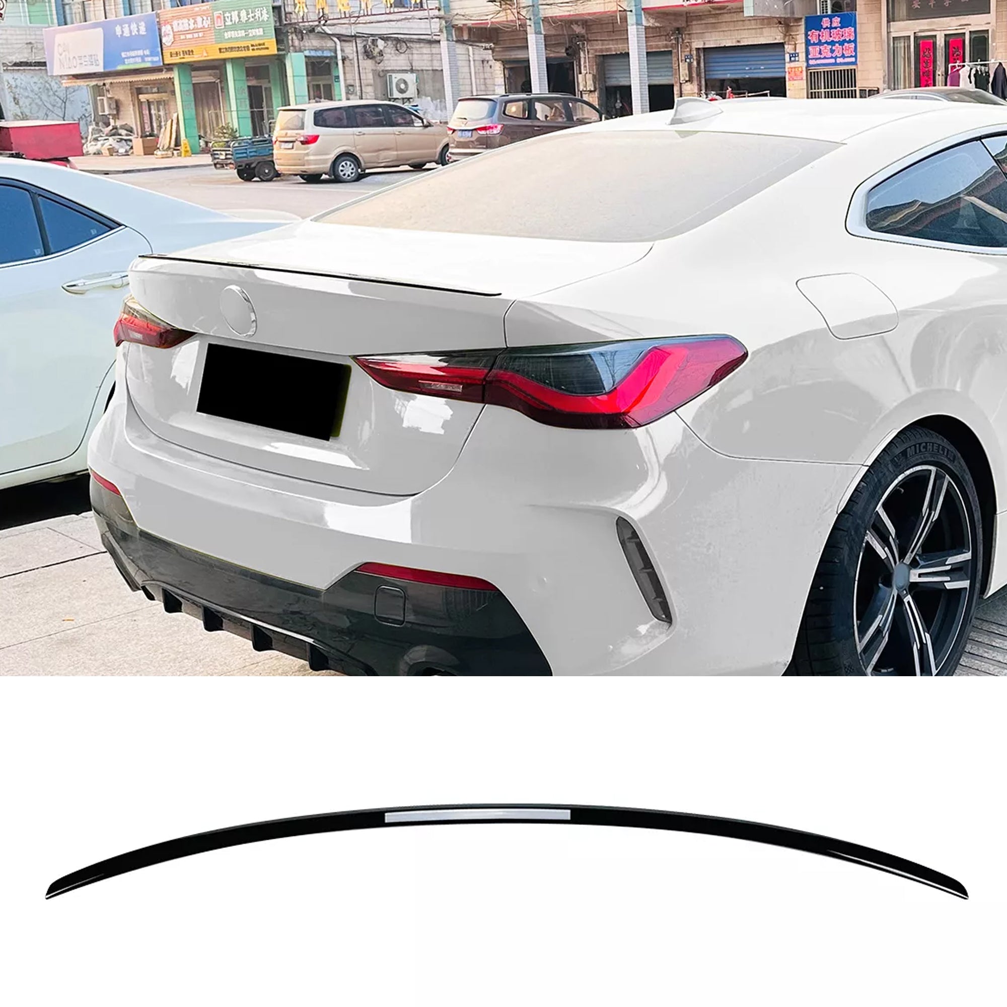 Rear Trunk Spoiler For BMW 4 Series G22 2020+ Spoiler Piano Black ABS Plastic