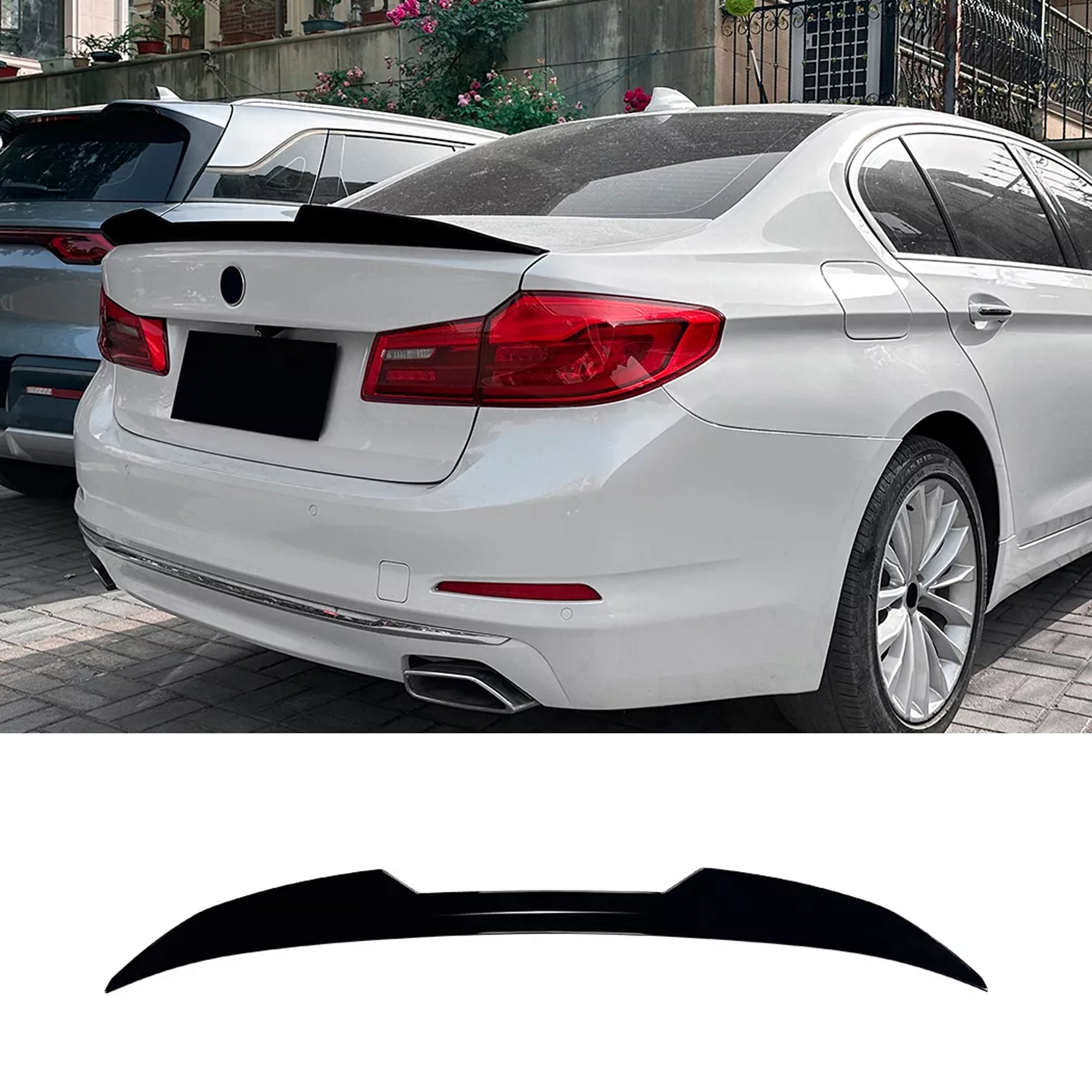 Rear Trunk Spoiler For BMW 5 Series G30 2018-2023 PSM Style Spoiler Piano Black ABS Plastic