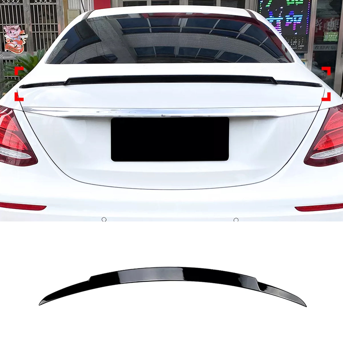 Rear Trunk Spoiler For Mercedes Benz E Class W213 2016-2023 Br Style Spoiler Piano Black ABS Plastic