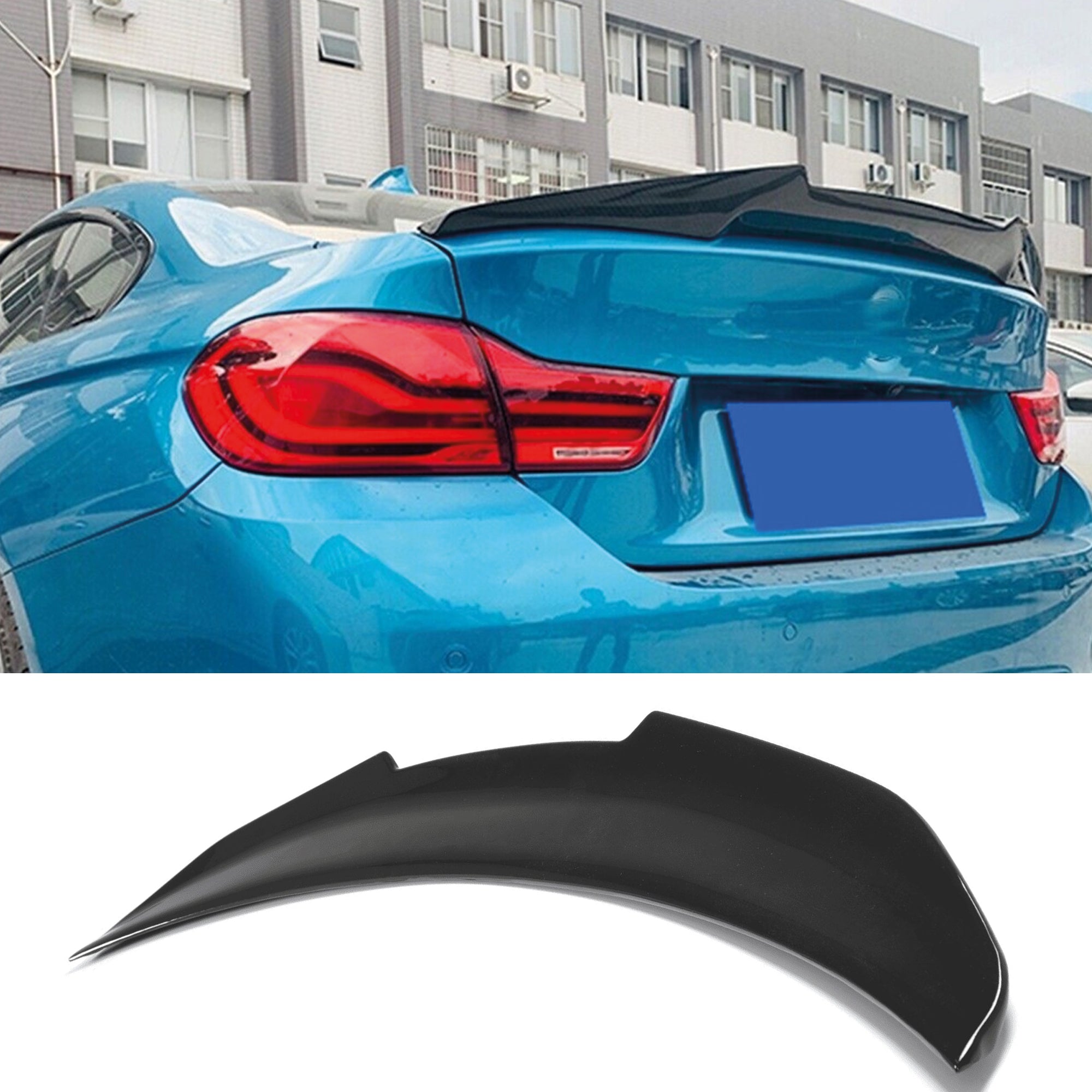 Rear Spoiler For BMW 4 Series F36 Gran Coupe 2014-2020 (428i 430i 435i 440i) PSM Style Piano Black ABS Plastic