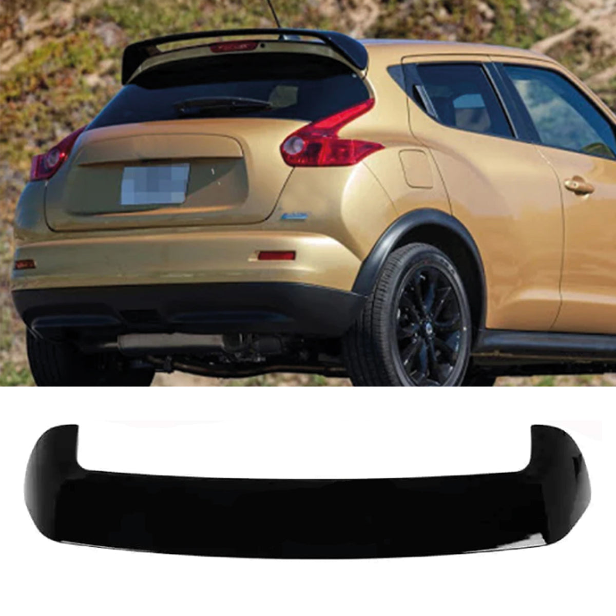 Rear Roof Spoiler For Nissan Juke 10-19 Spoiler Piano Black ABS Plastic