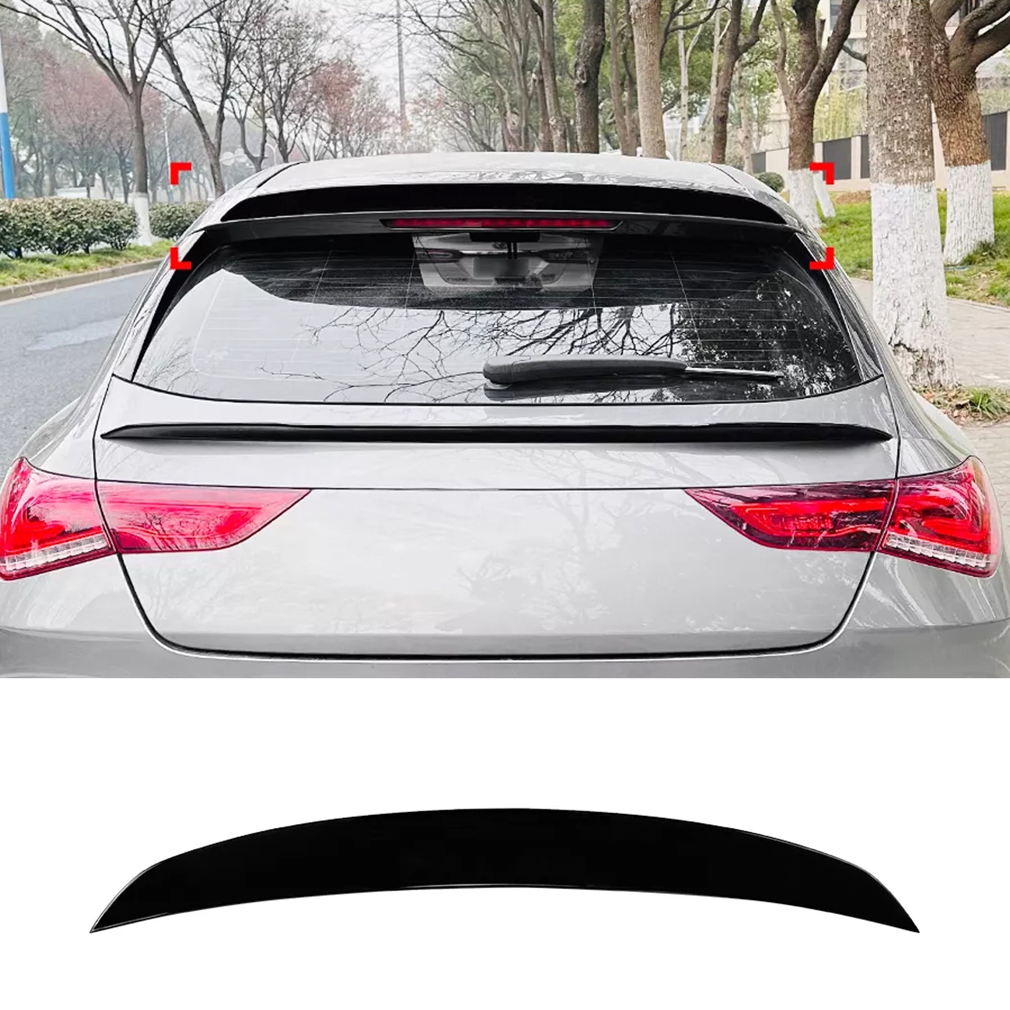 Rear Roof Spoiler For Mercedes Benz CLA Class X118 2020+ Spoiler Piano Black ABS Plastic