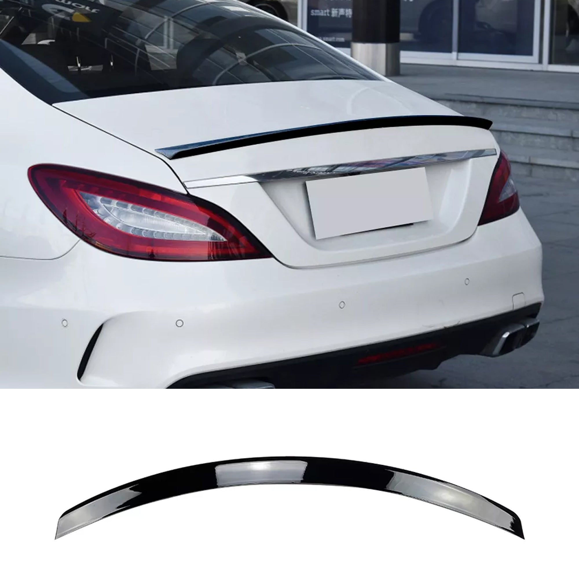 Rear Trunk Spoiler For Mercedes Benz CLS Class C218 2011-2017 Spoiler Piano Black ABS Plastic