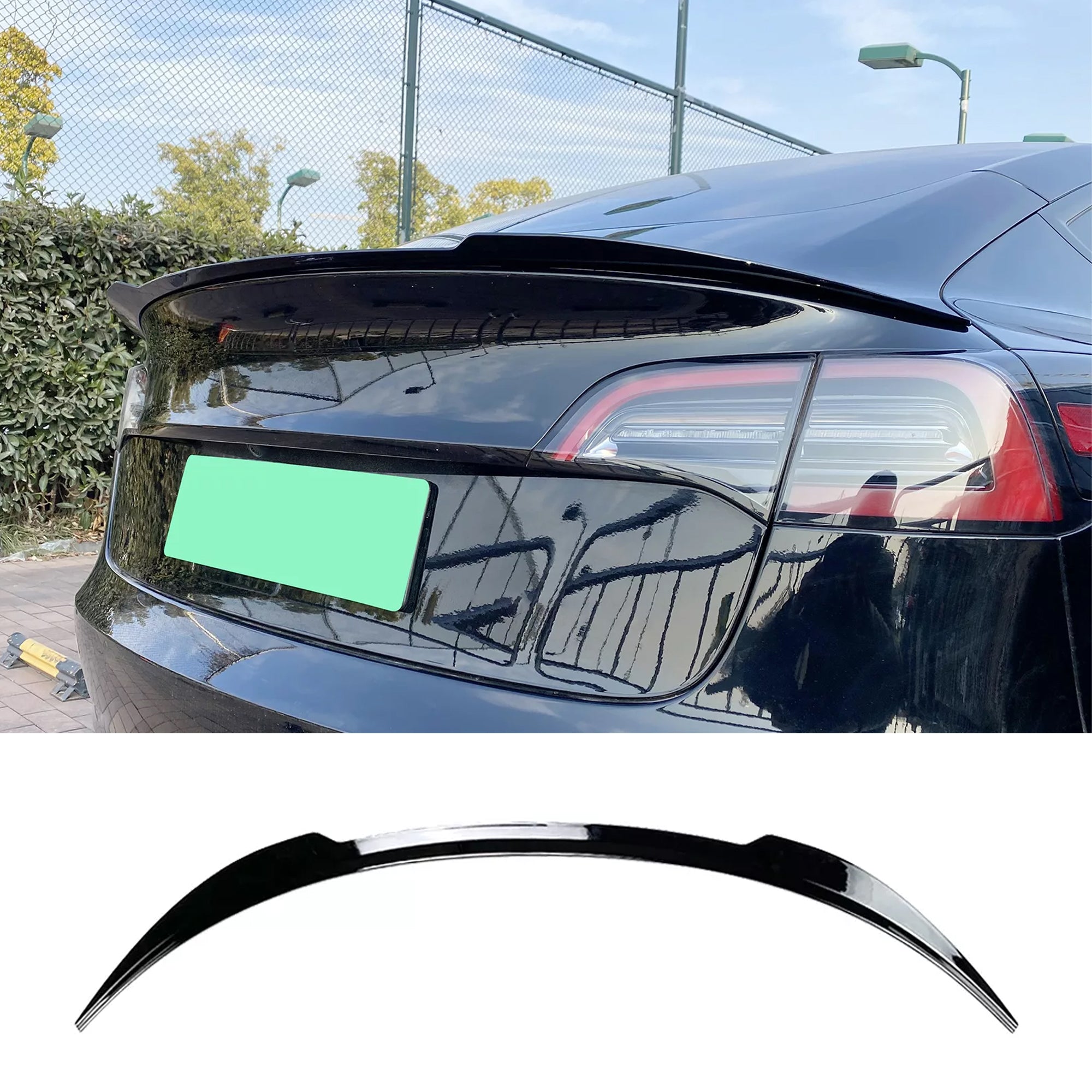 Rear Trunk Spoiler For Tesla Model 3 2017+ M4 Style Spoiler Piano Black ABS Plastic
