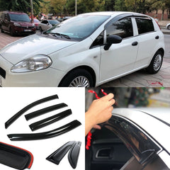 Window Visor for Fiat Punto Grande Evo 2006+ 4pcs Rain Guard Wind Deflector