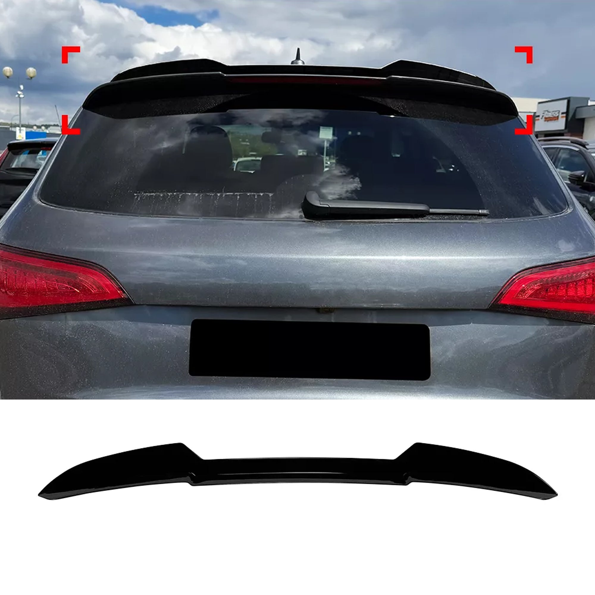 Rear Roof Spoiler For Audi Q5 8R Sline 2009-2016 Cap Style Spoiler Piano Black ABS Plastic
