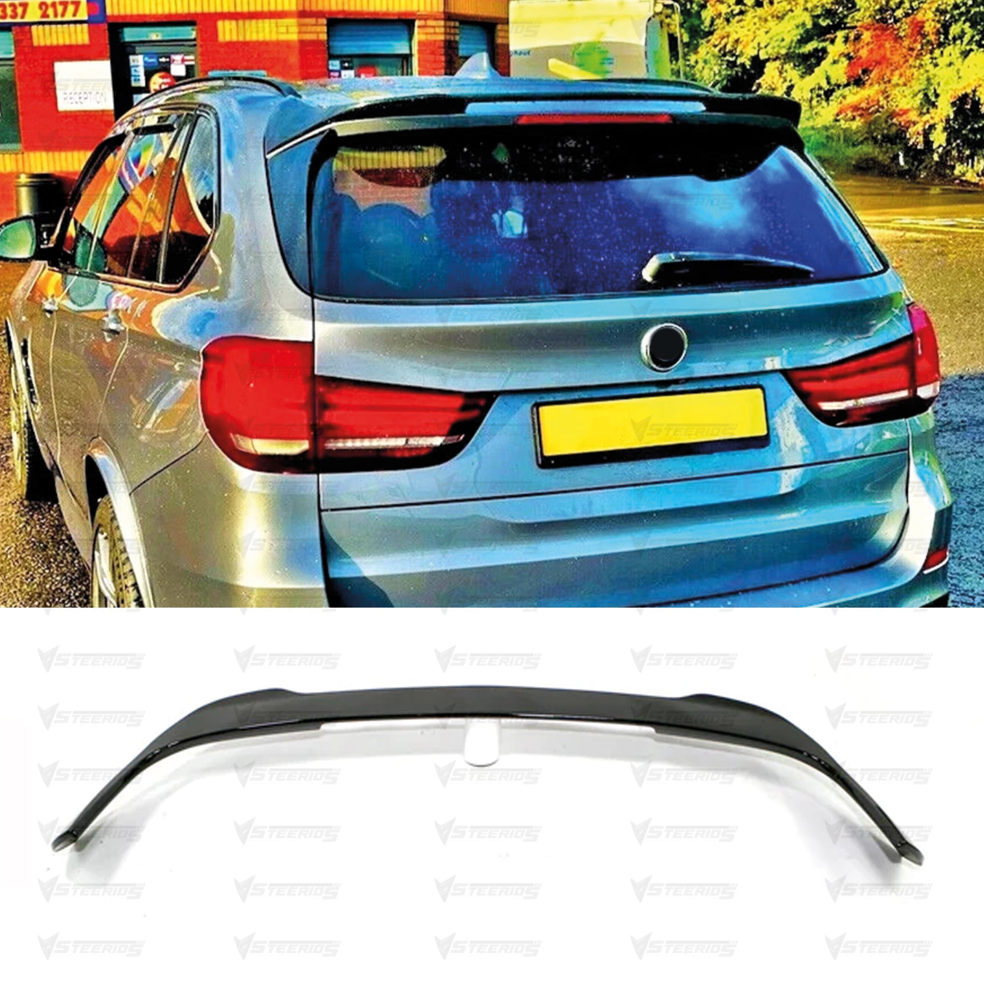 Rear Roof Spoiler For BMW X5 F15 2013-2017 Piano Black ABS Plastic