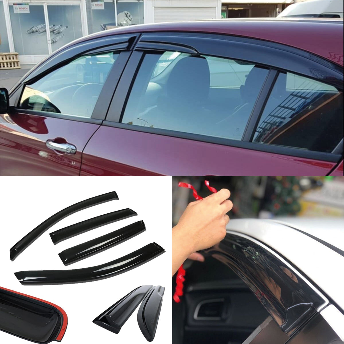 Window Visor for Fiat Egea Dodge Neon 4pcs Rain Guard Wind Deflector