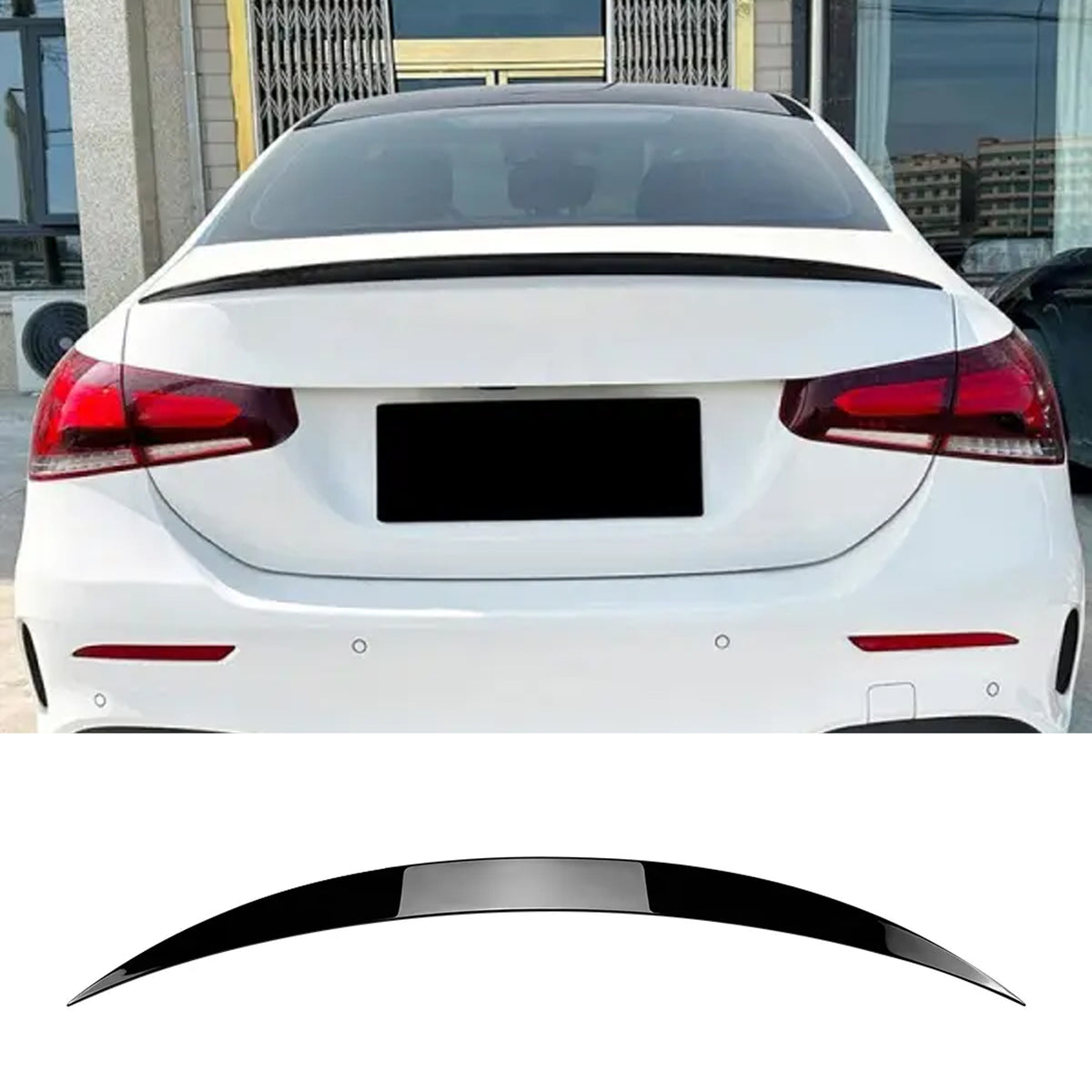 Rear Trunk Spoiler For Mercedes Benz A Class A35 AMG 2018+ Spoiler Piano Black ABS Plastic