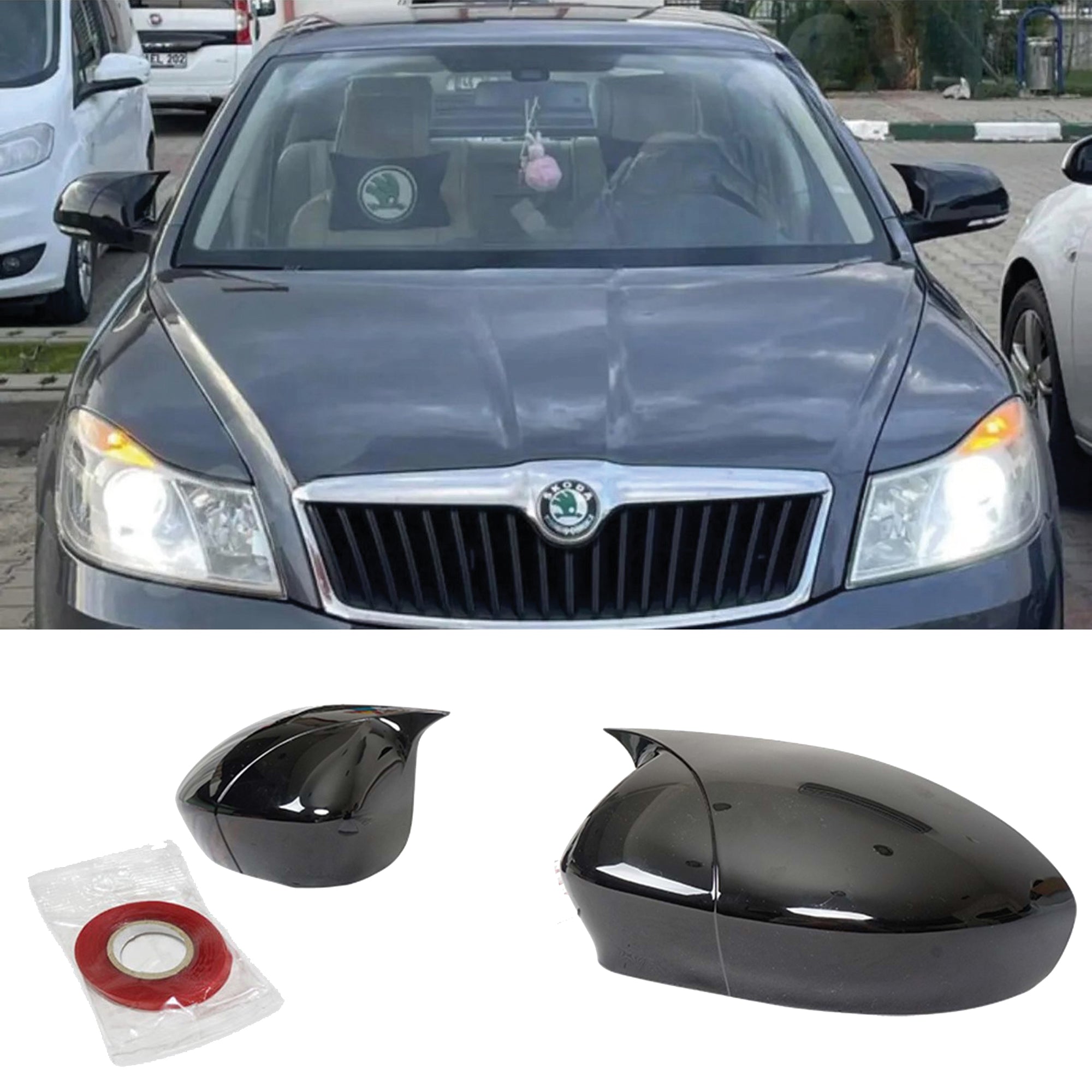 Mirror Cover for Skoda Octavia MK2 A5 Facelift FL 2009-2013 Batman Model