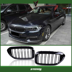Front Bumper Kidney Racing Grille for BMW 5 Series G30 G31 G38 F90 M5 17-19 Car Double Line Sport Grill Glossy Black Cover