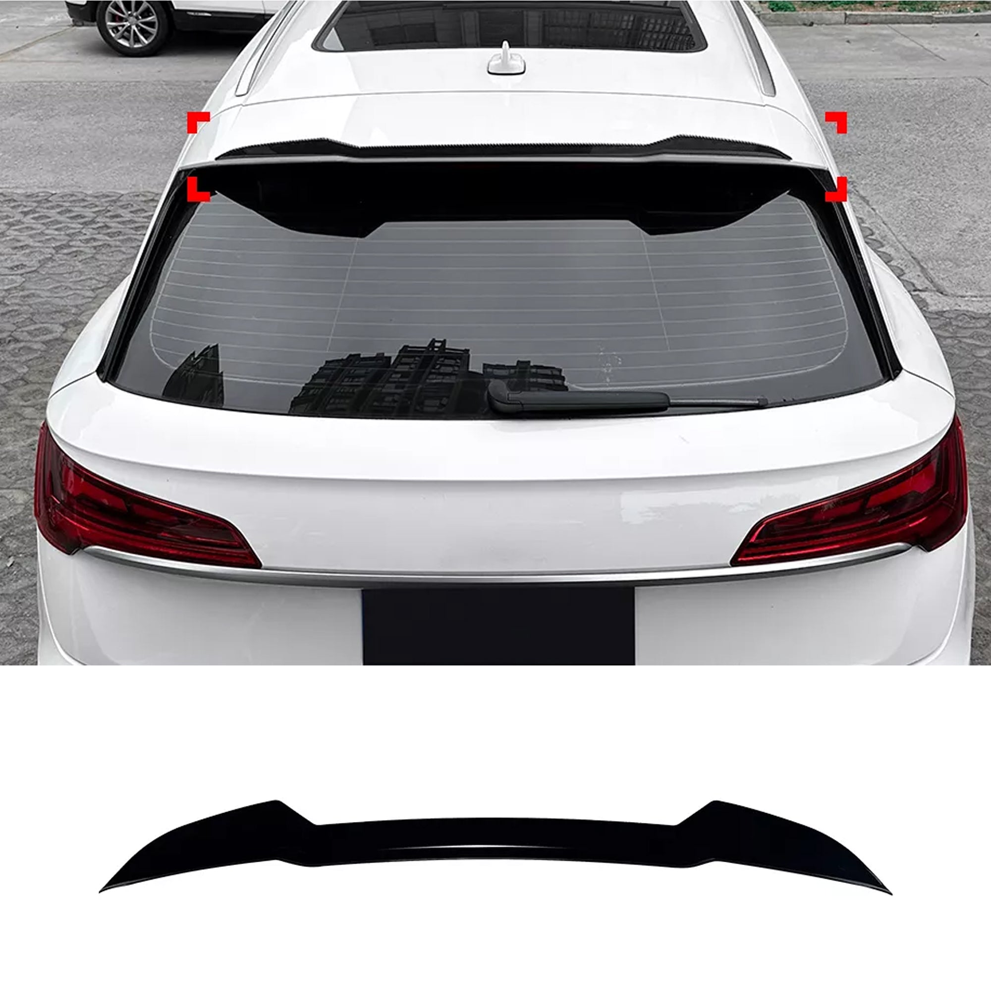 Rear Roof Spoiler For Audi Q5 FY Sline 2016-2024 Spoiler Piano Black ABS Plastic