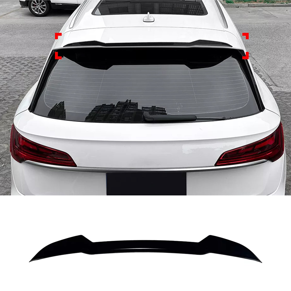 Rear Roof Spoiler For Audi Q5 FY Sline 2016-2024 Spoiler Piano Black ABS Plastic