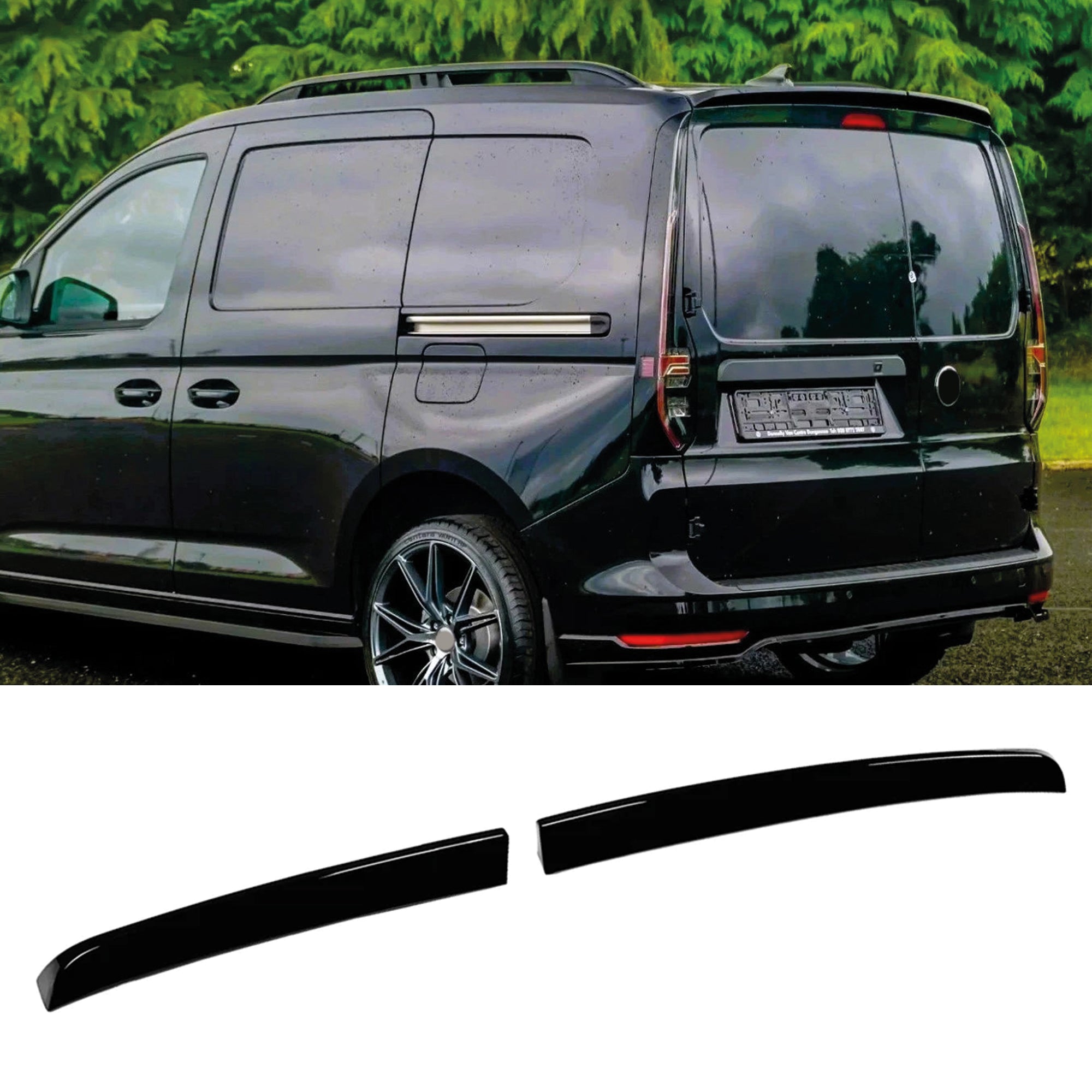 Rear Roof Spoiler For VW Caddy MK4 2020+ 2 DOOR Spoiler Piano Black ABS Plastic